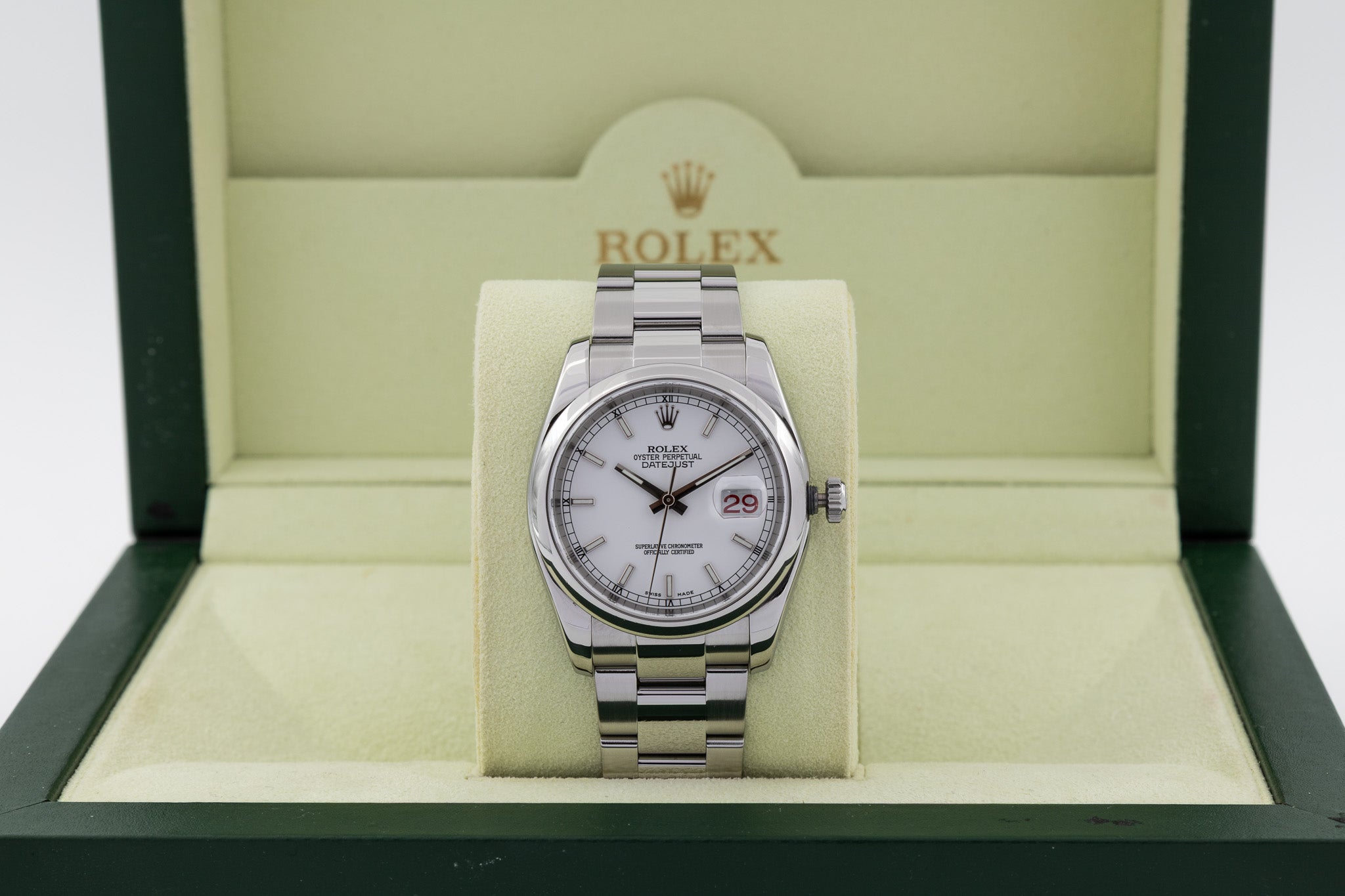 Rolex Datejust 116200 quadrante bianco "Roulette" del 2007