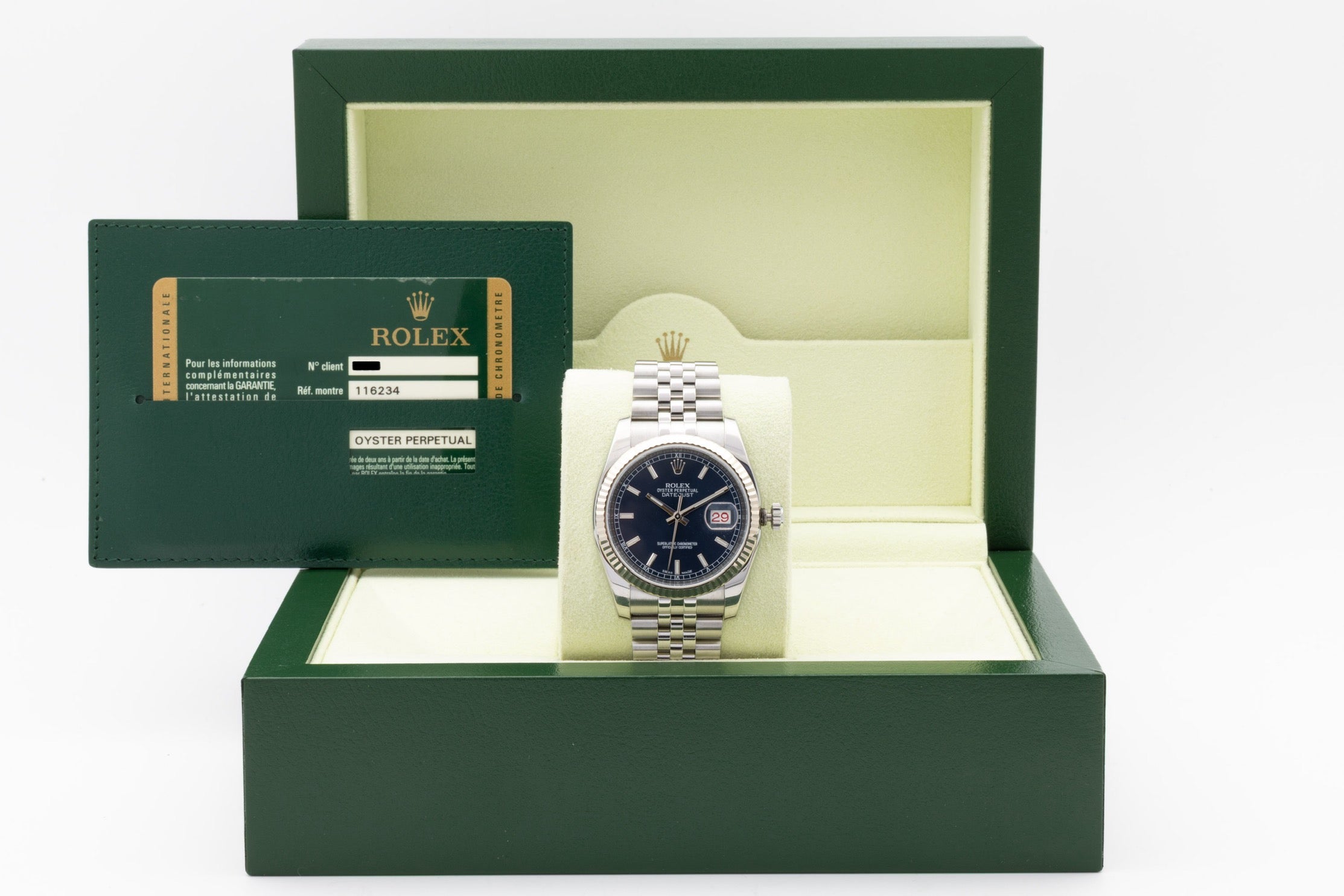 Rolex Datejust 116234 quadrante Blu Roulette del 2013