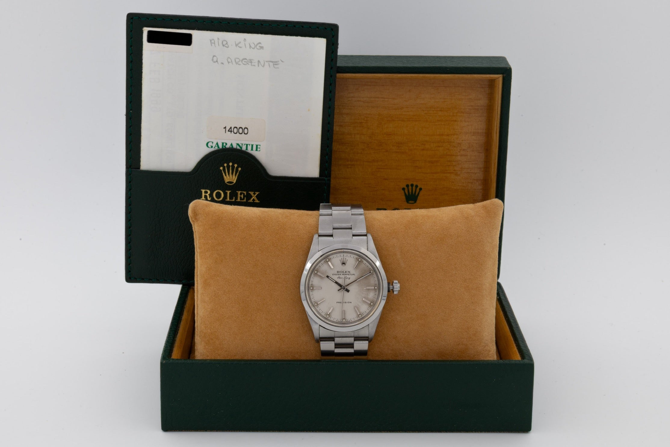 Rolex Air-King 14000 quadrante argento del 1999