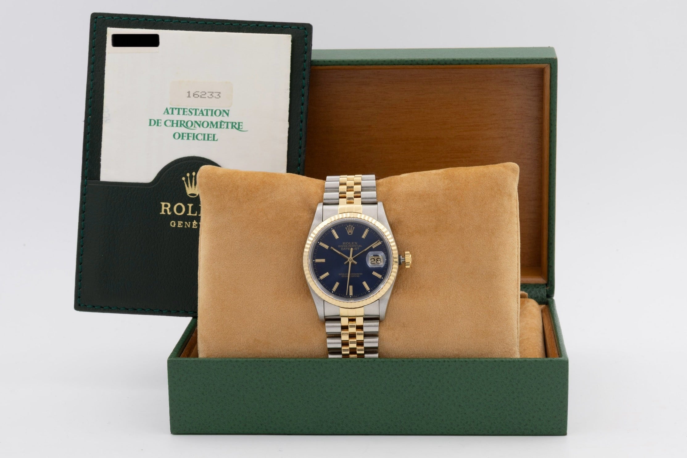 Rolex Datejust 16233G cadran Argent Anniversaire avec diamants de 2002