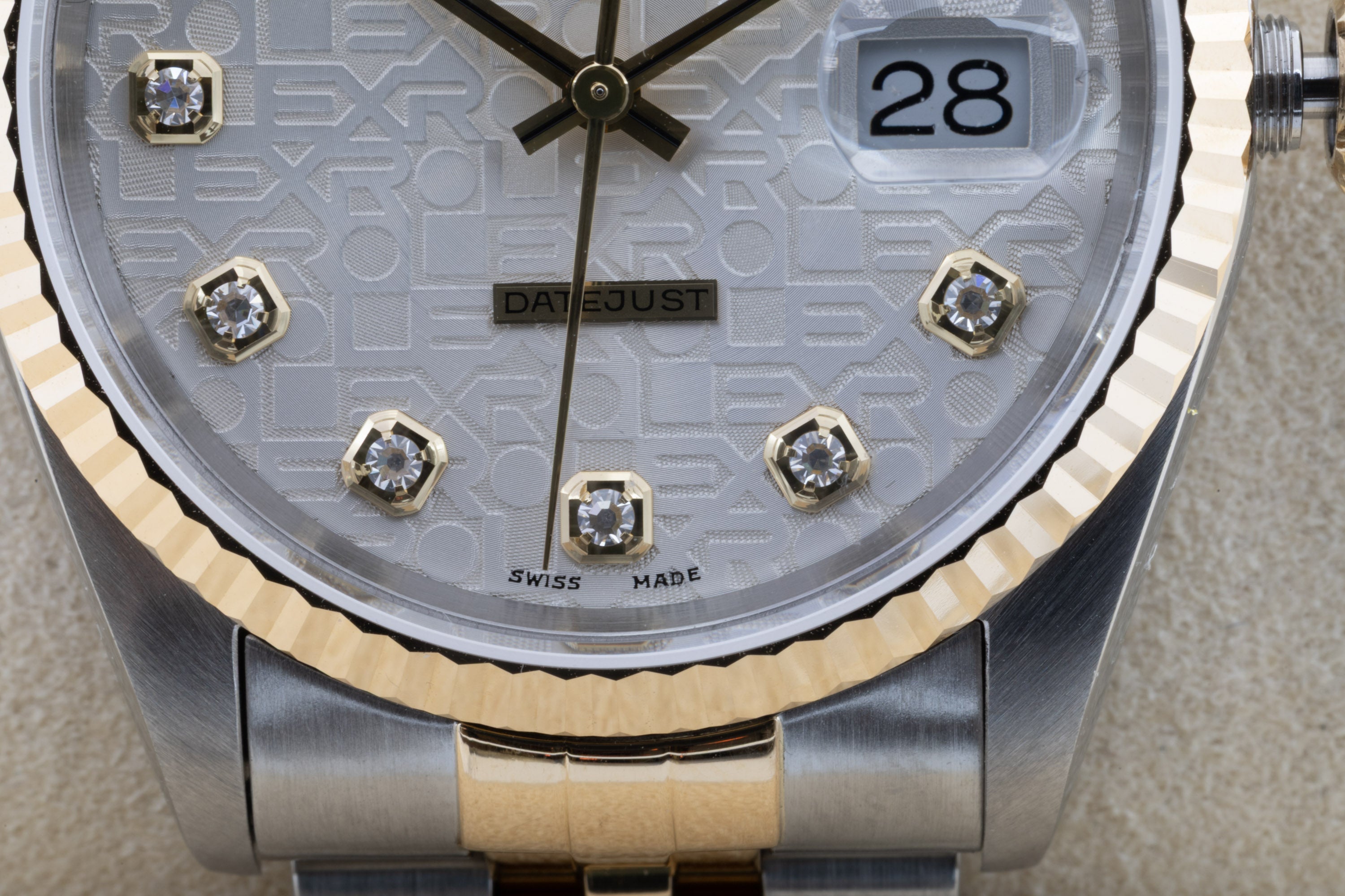 Rolex Datejust 16233G quadrante Silver Anniversario con diamanti del 2002