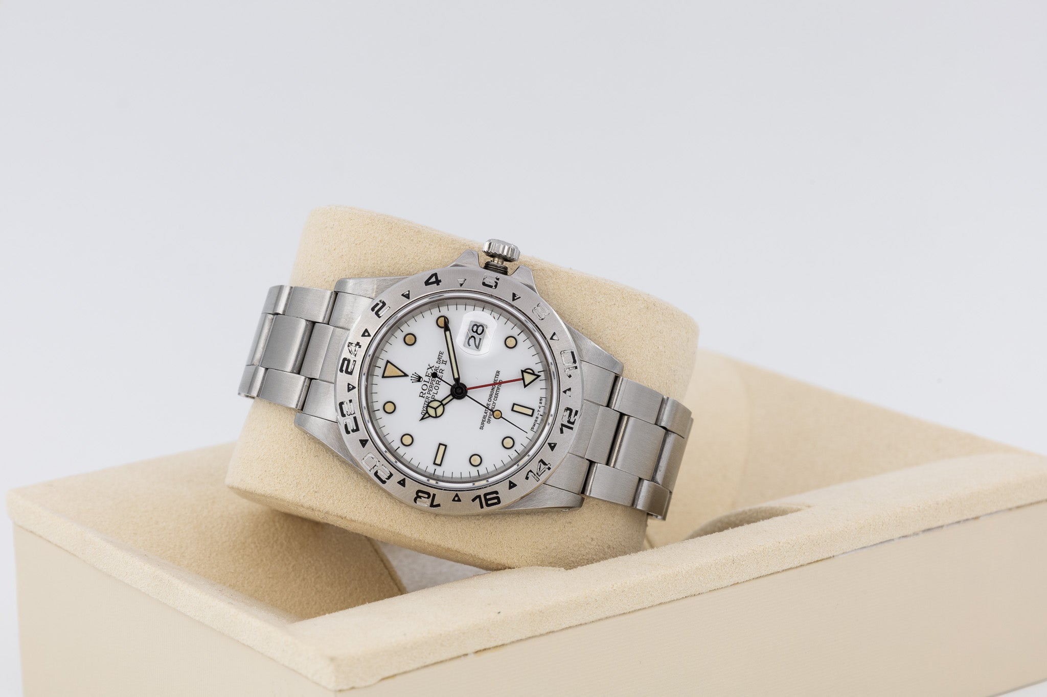 Rolex Explorer II 16550 quadrante bianco Chicchi di Mais del 1986