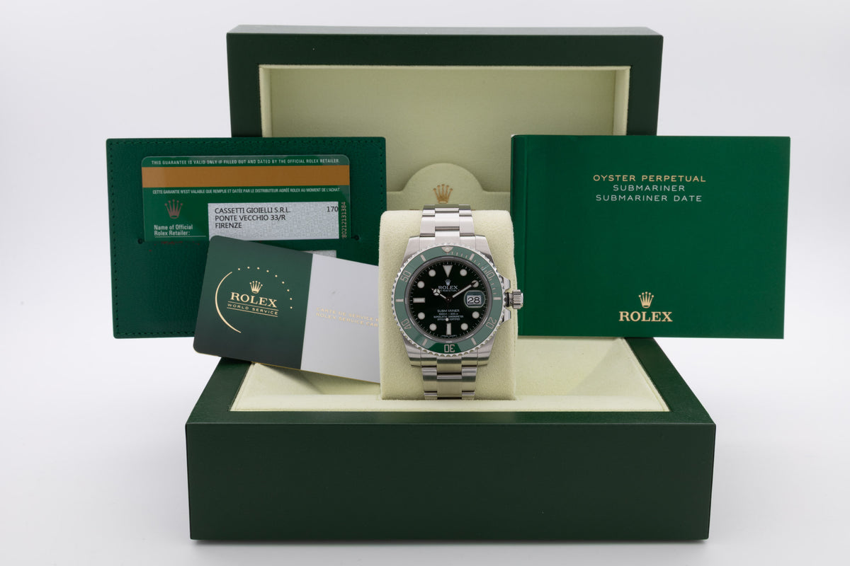 Rolex Submariner Date 116610LV Hulk del 2014 Italia + service Rolex
