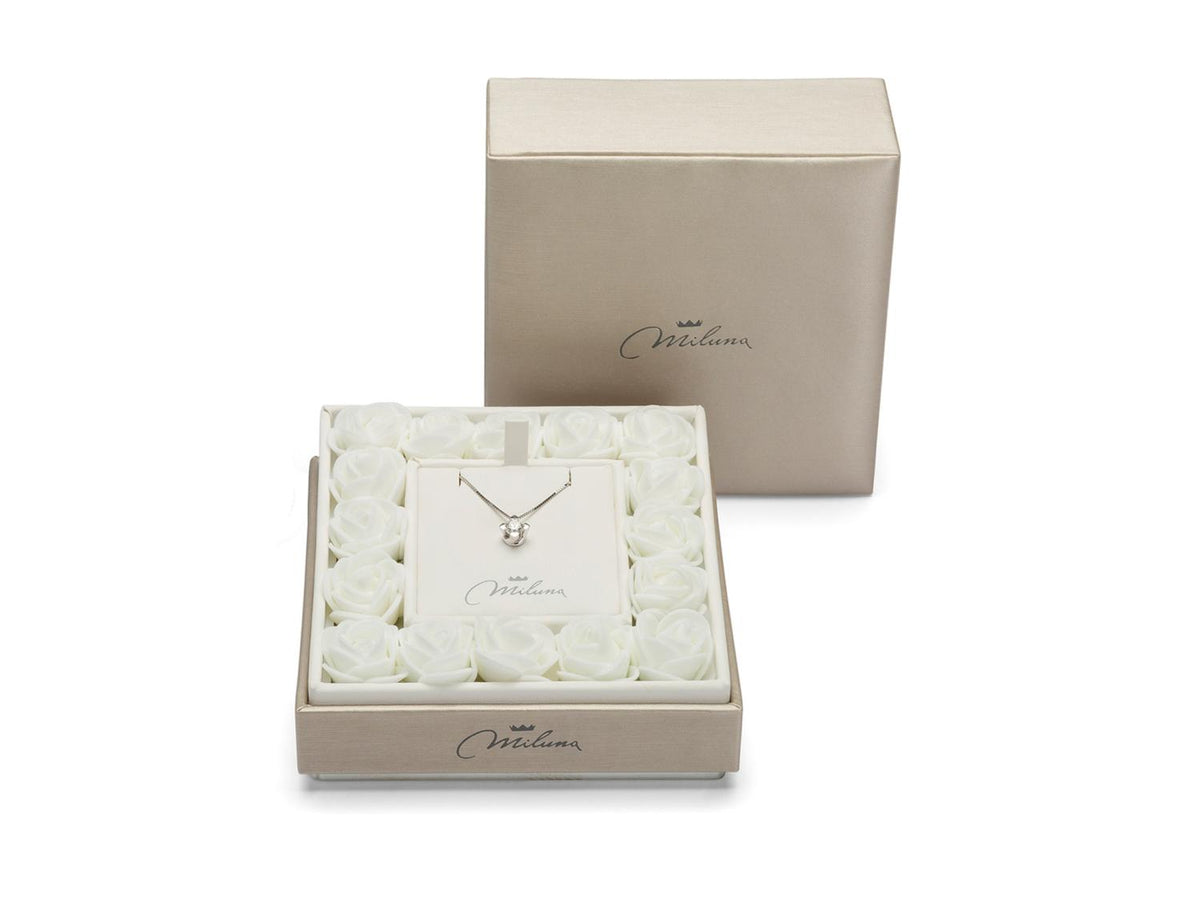 Collana punto luce in oro giallo e diamanti, Valentino, Miluna
