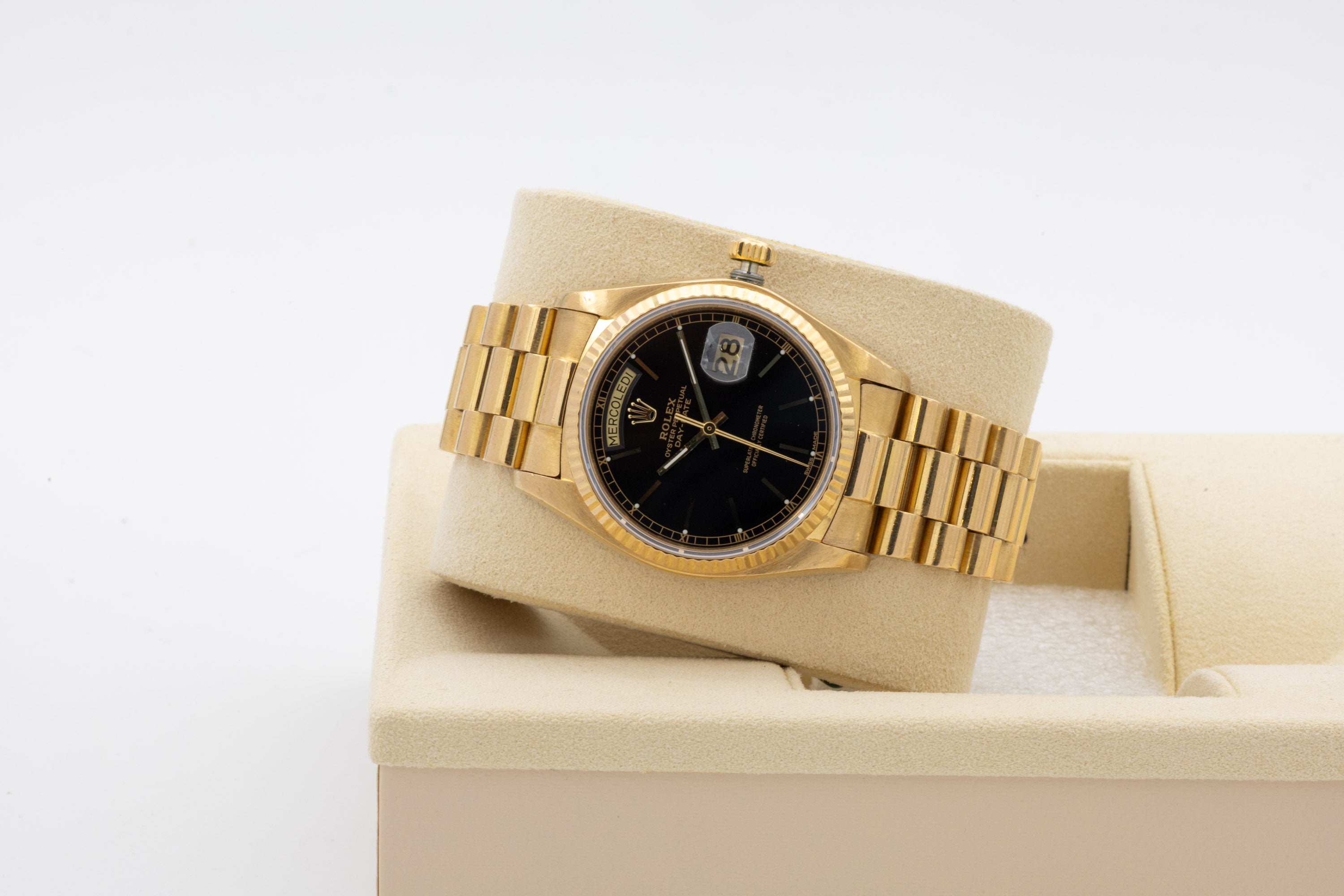 Rolex Day-Date 18038 quadrante nero del 1980  Italia