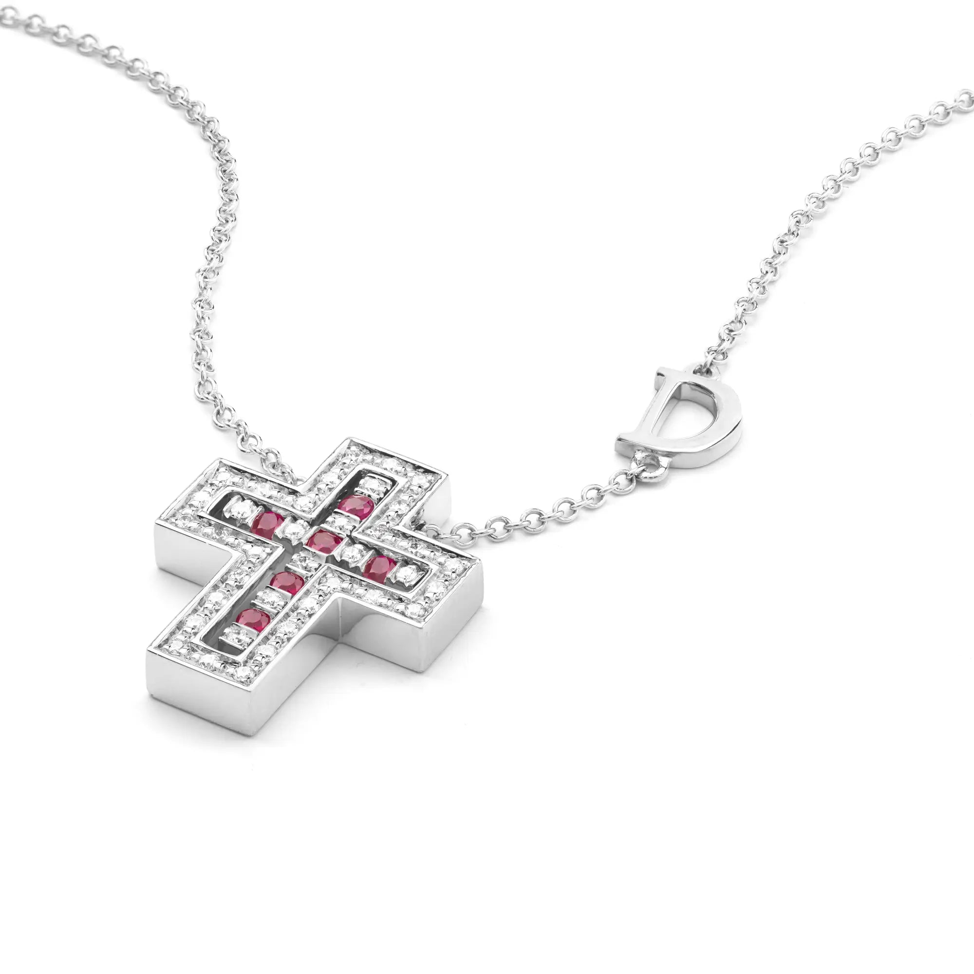 Oro Bianco Croce Di Damiani Collana Croce Oro Bianco Con Diamanti E Zaffiri  Belle Epoque, Damiani