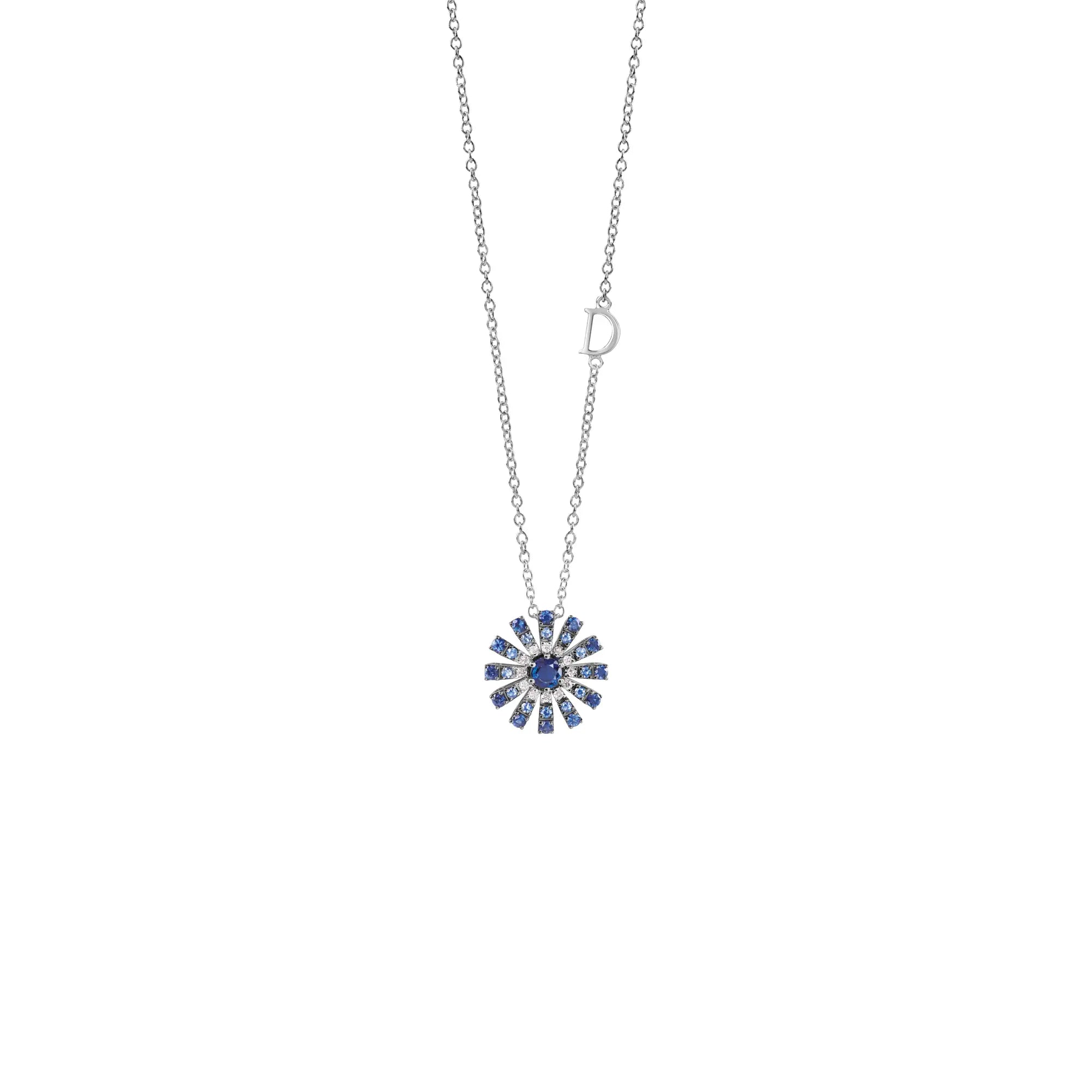 White gold pendant necklace with sapphires and diamonds Margherita, Damiani