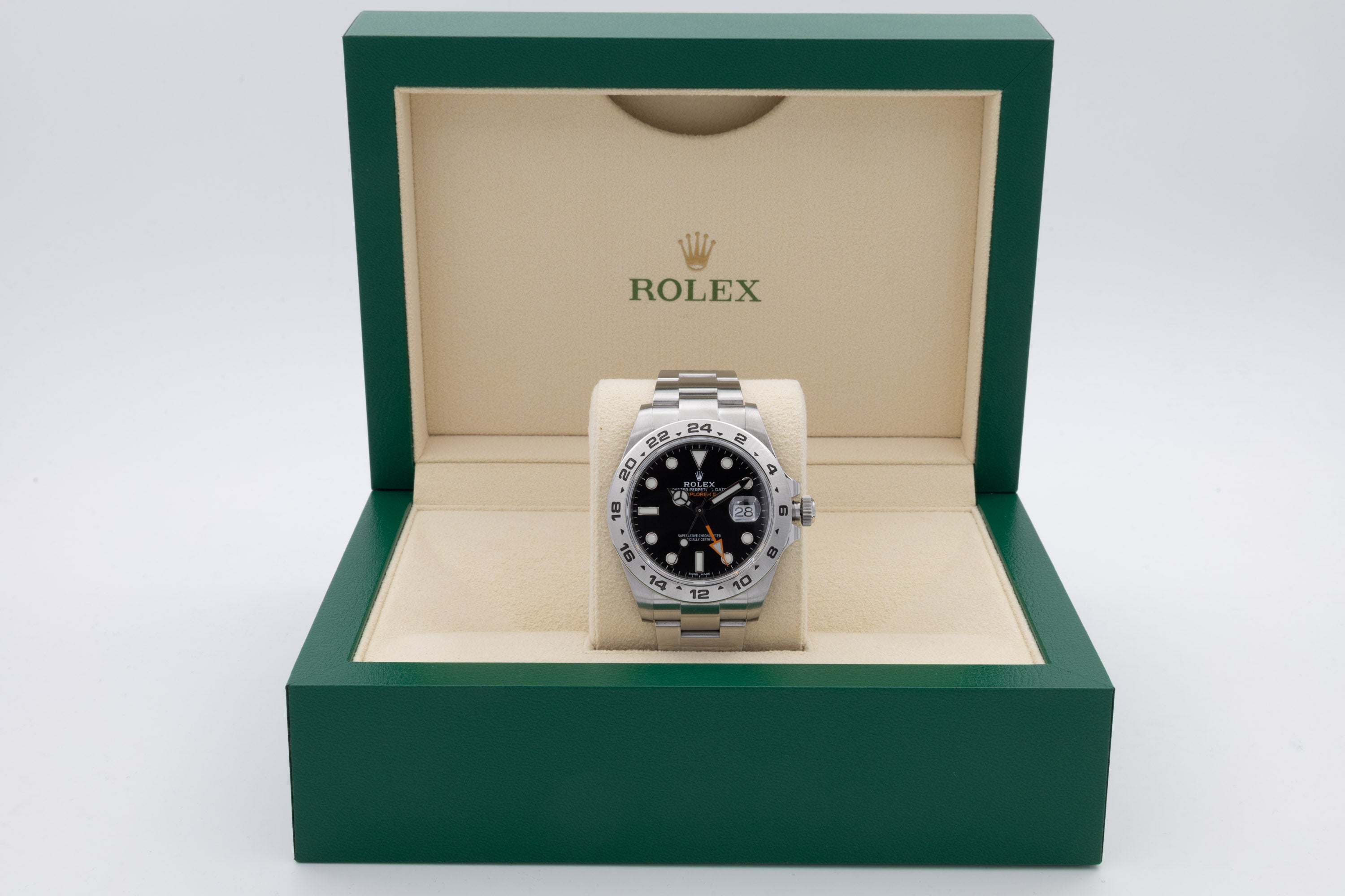 Rolex Explorer II 216570 quadrante nero del 2018