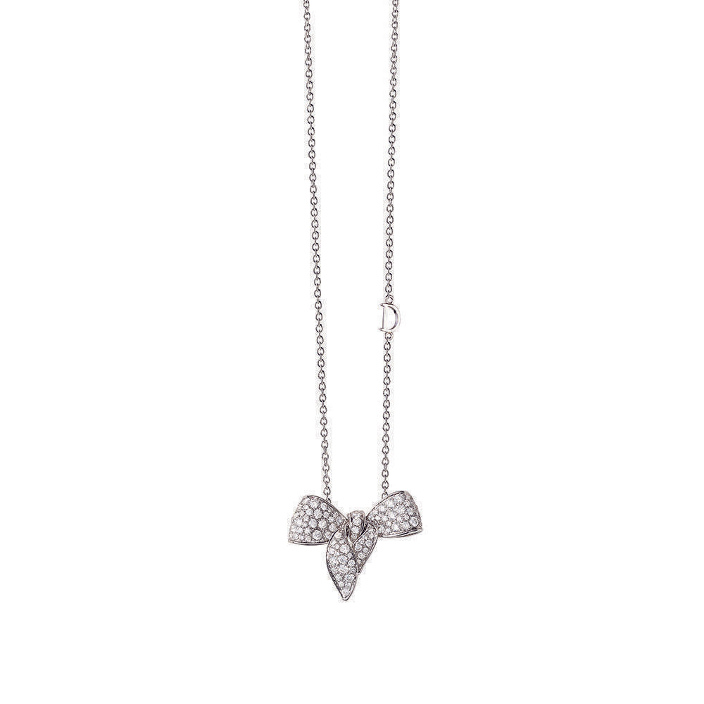 White gold and diamond pendant necklace Fiocco, Damiani