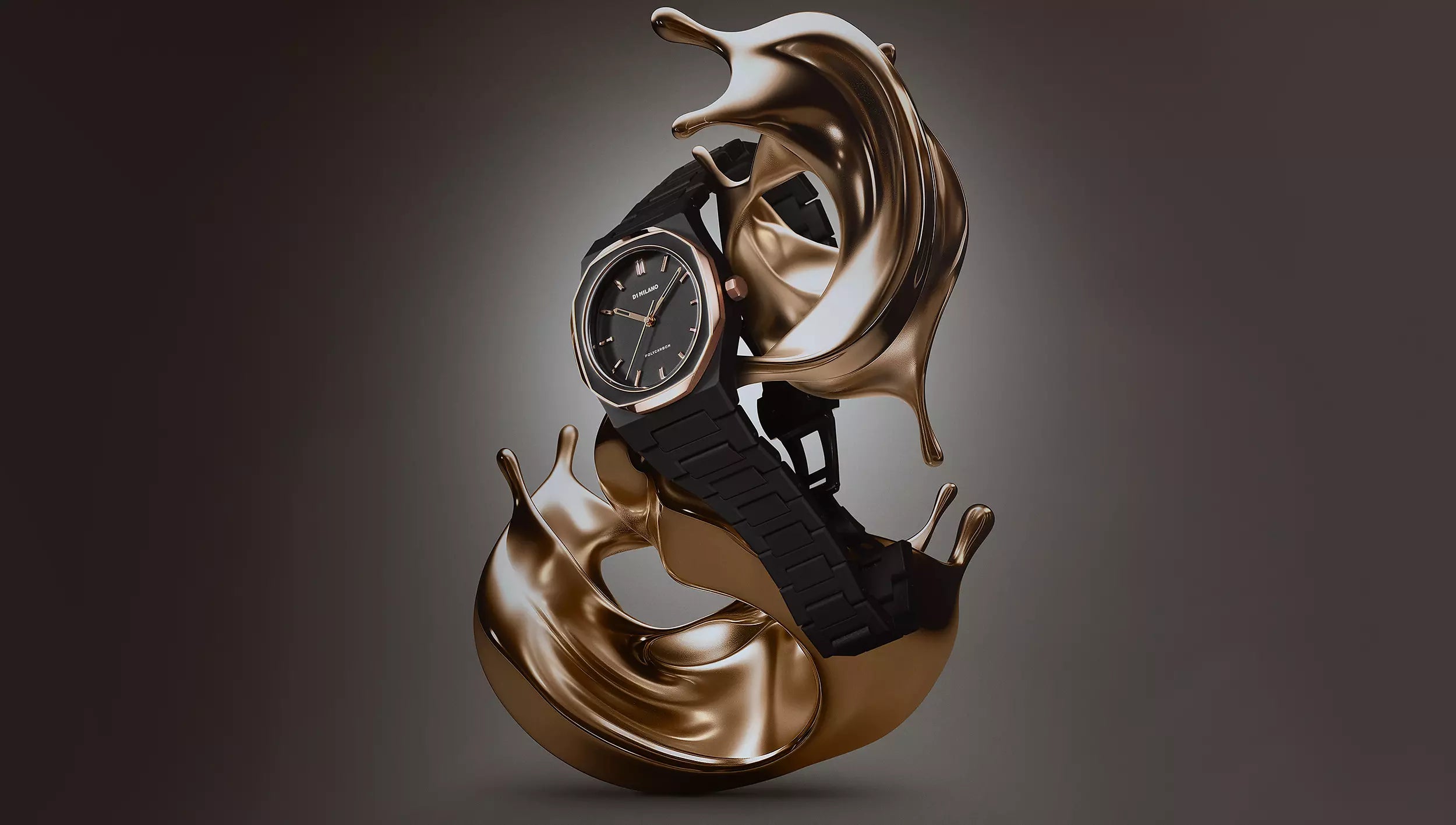 Orologio Policarbon Gold Mesh, 37 mm, D1 Milano