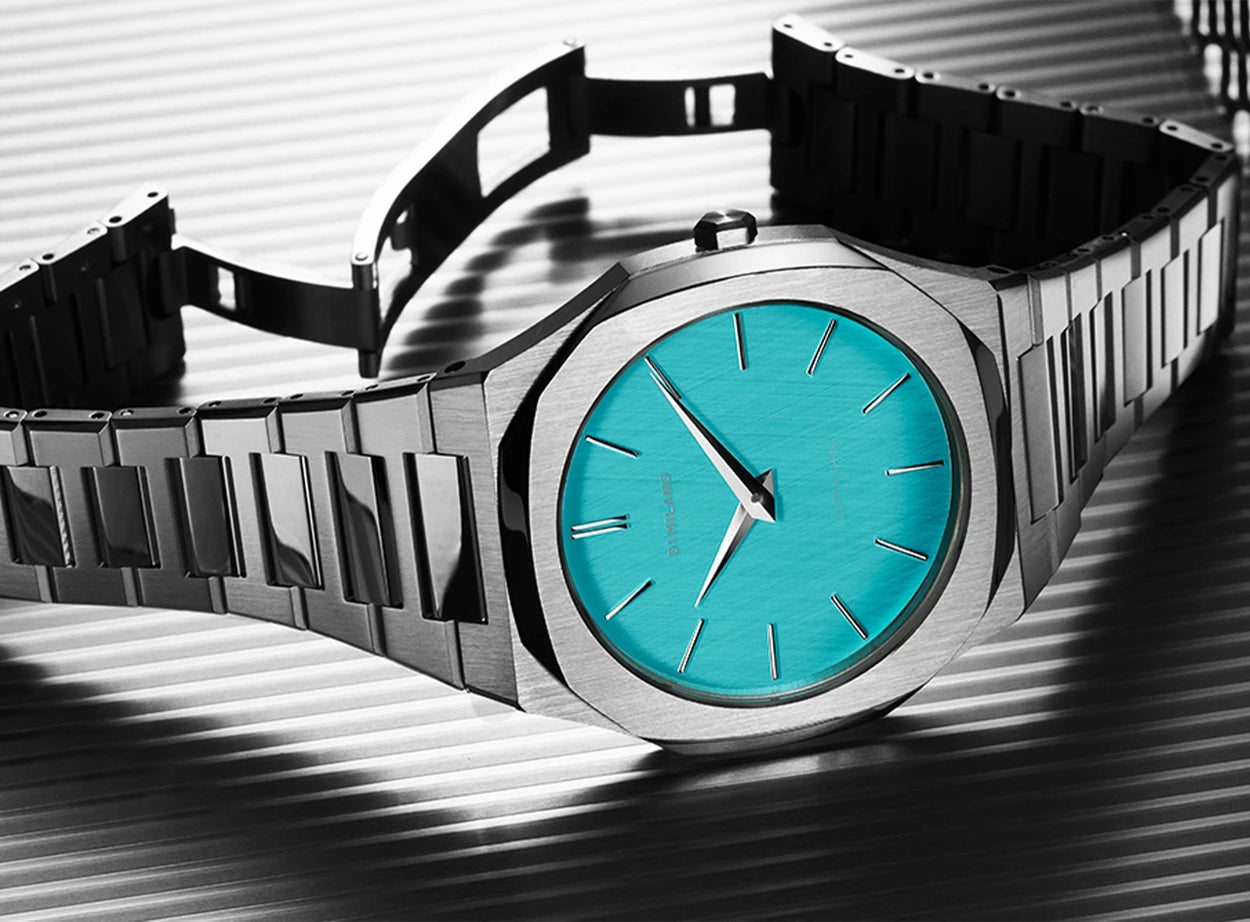 Orologio Ultra Thin, Light Blue, 38 mm, D1 Milano