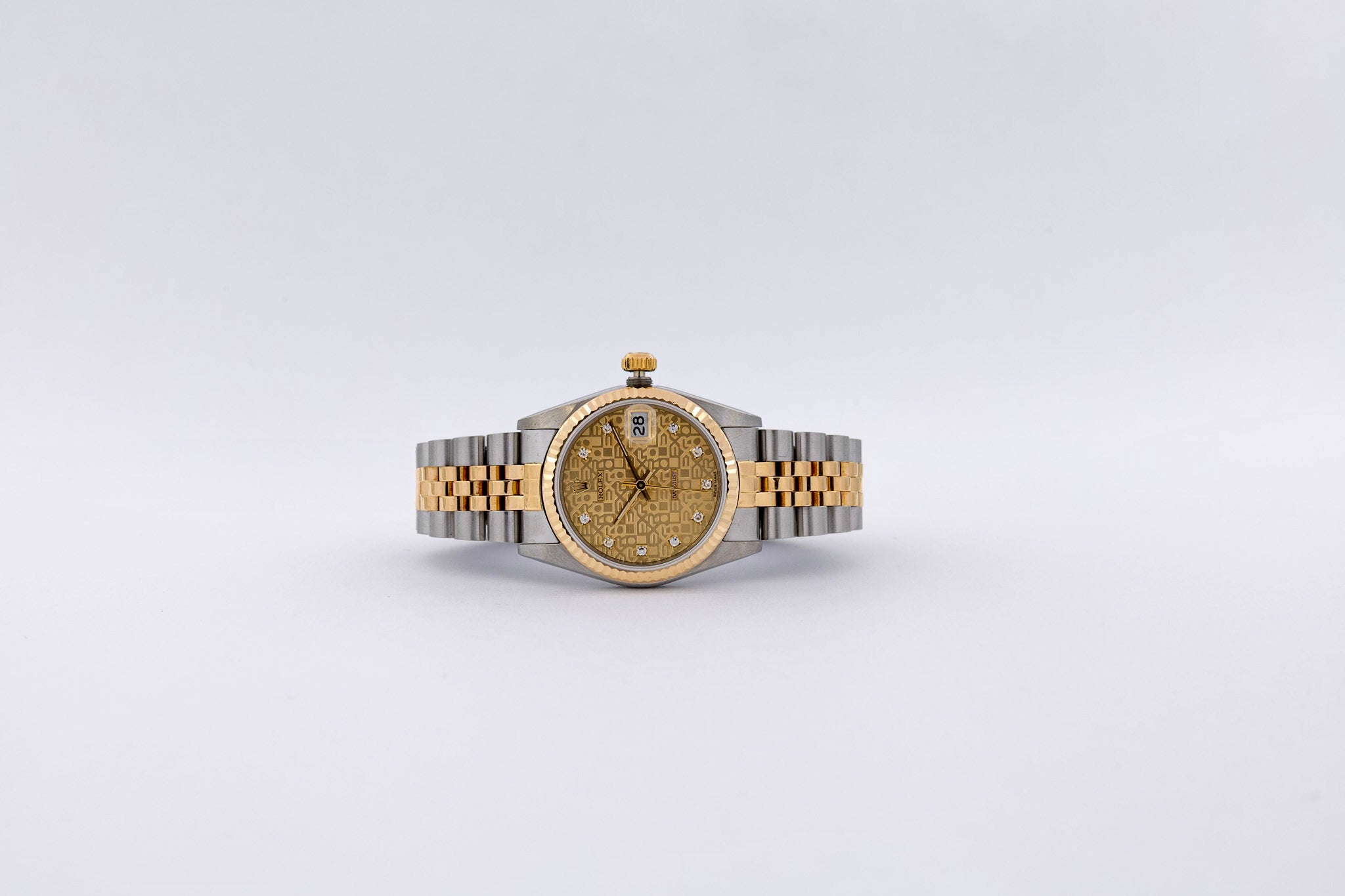 Rolex Datejust 68273G quadrante champagne anniversario e diamanti del 1995