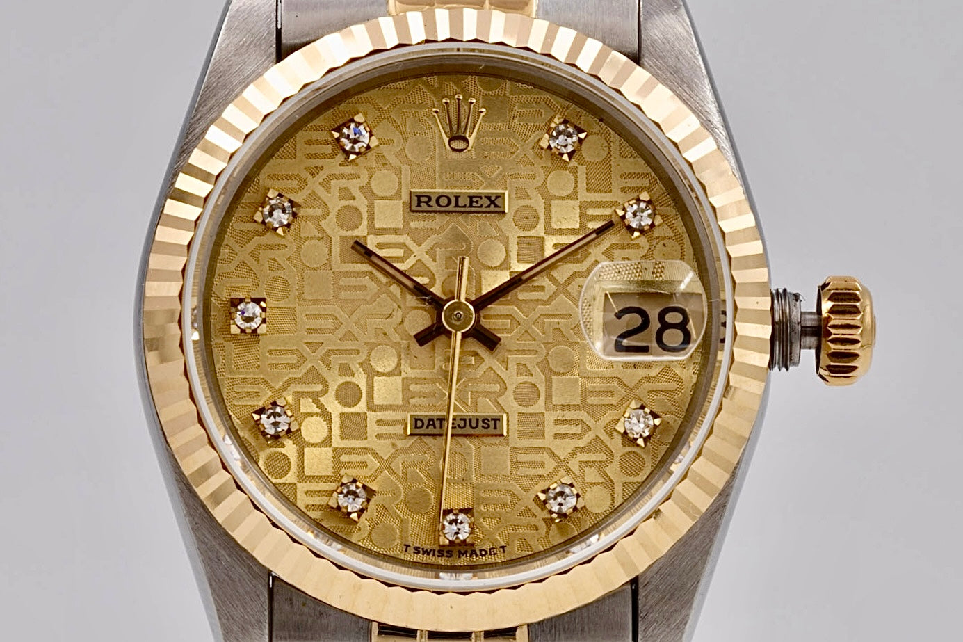 Rolex Datejust 68273G quadrante champagne anniversario e diamanti del 1995