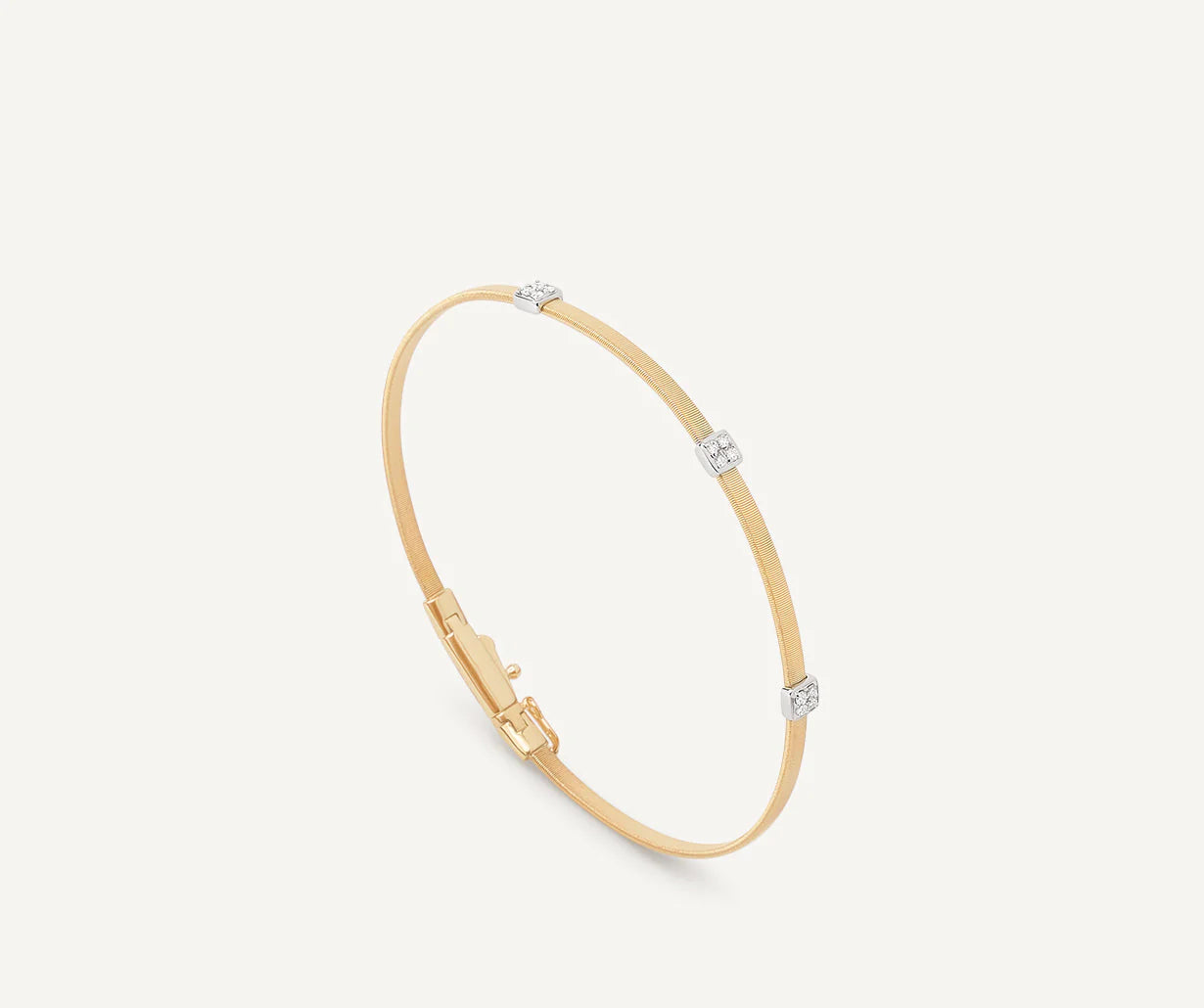 Bracciale sottile con tre pavé di diamanti, Masai, Marco Bicego