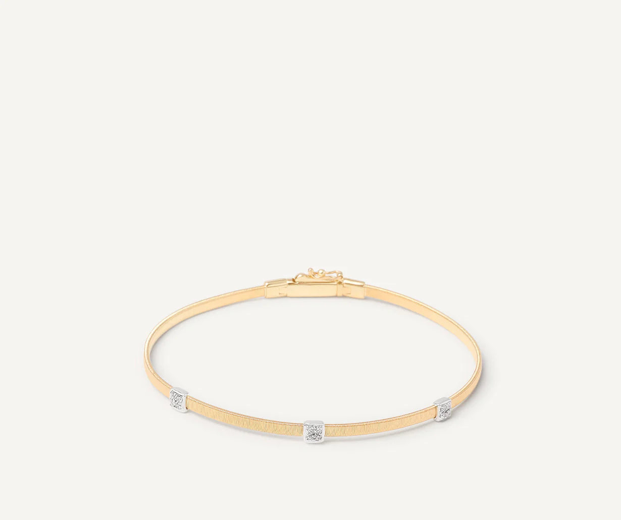 Bracciale sottile con tre pavé di diamanti, Masai, Marco Bicego