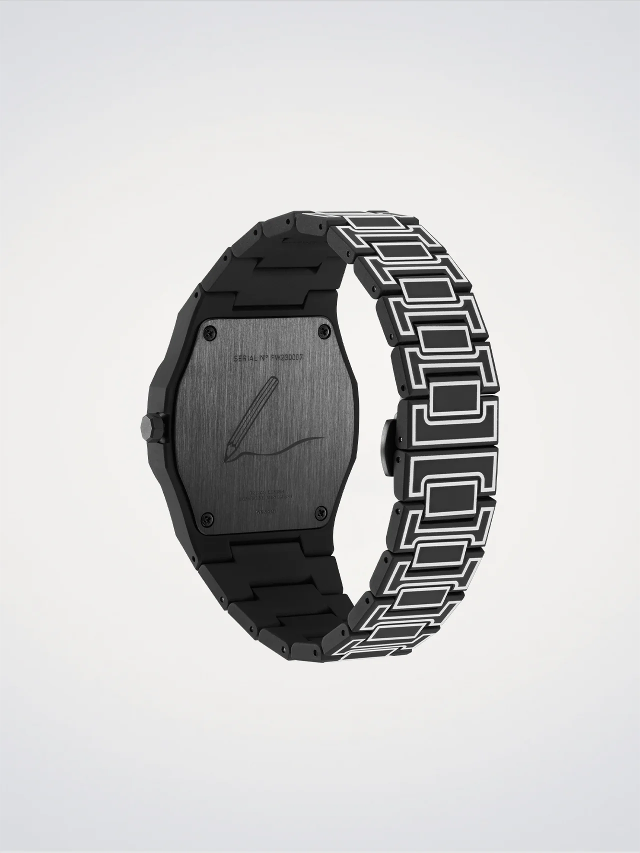 Orologio Polycarbon, Black Sketch, 40,5 mm, D1 Milano