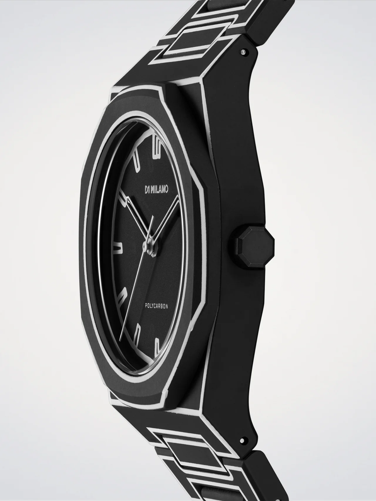 Orologio Polycarbon, Black Sketch, 40,5 mm, D1 Milano