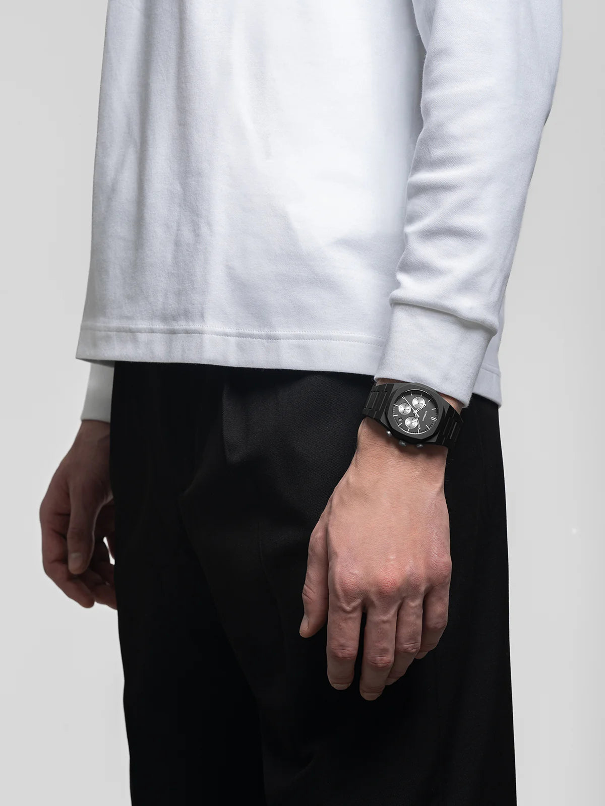 Polychrono-Uhr Kohle Schwarz 40,5 mm, D1 Milano