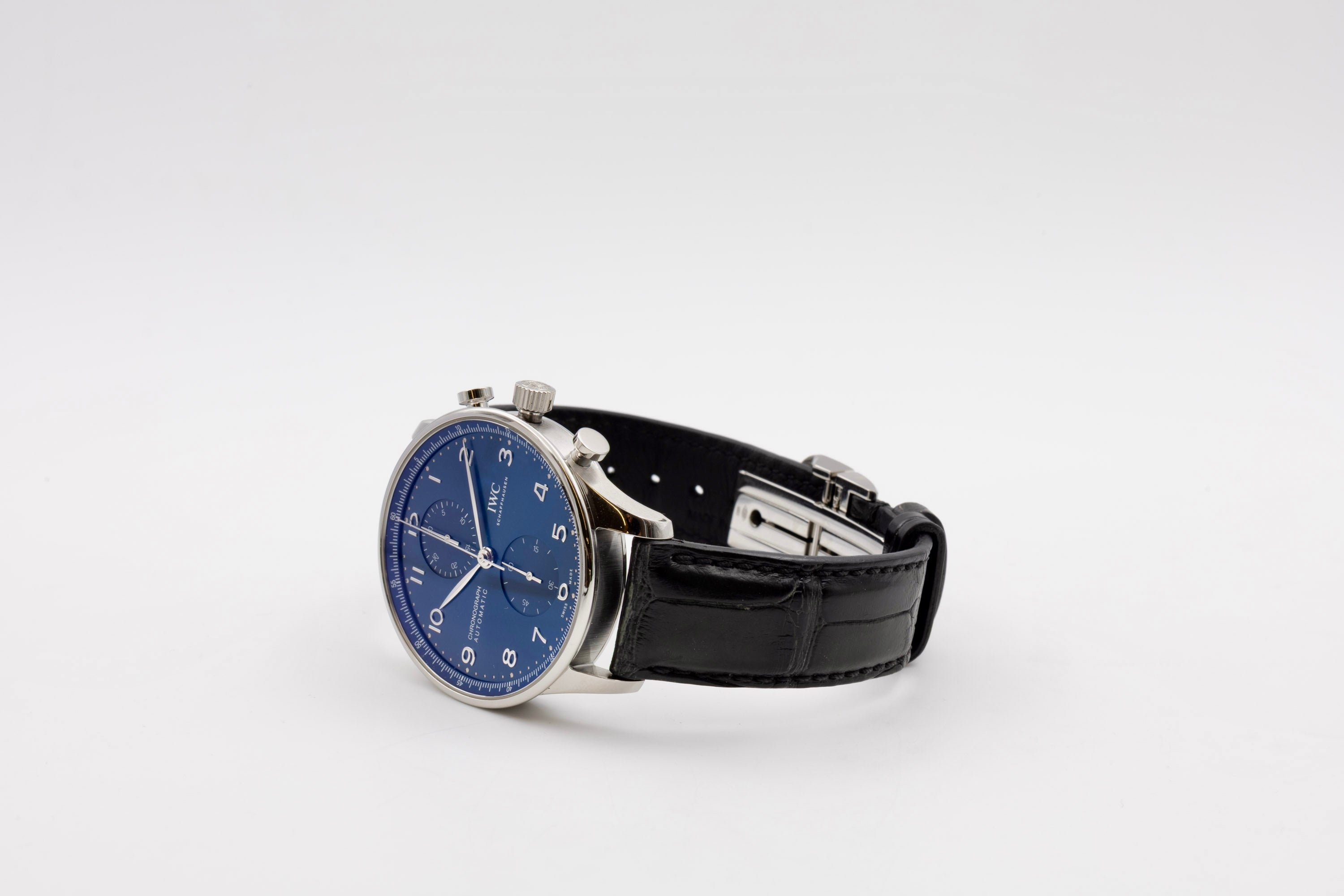 IWC Portugieser Chronograph quadrante Blu del 2021 New