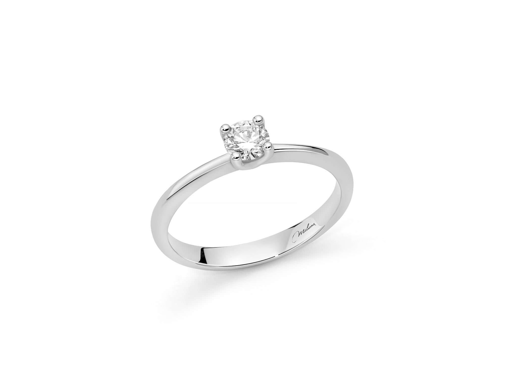 White gold and diamond solitaire ring, Miluna
