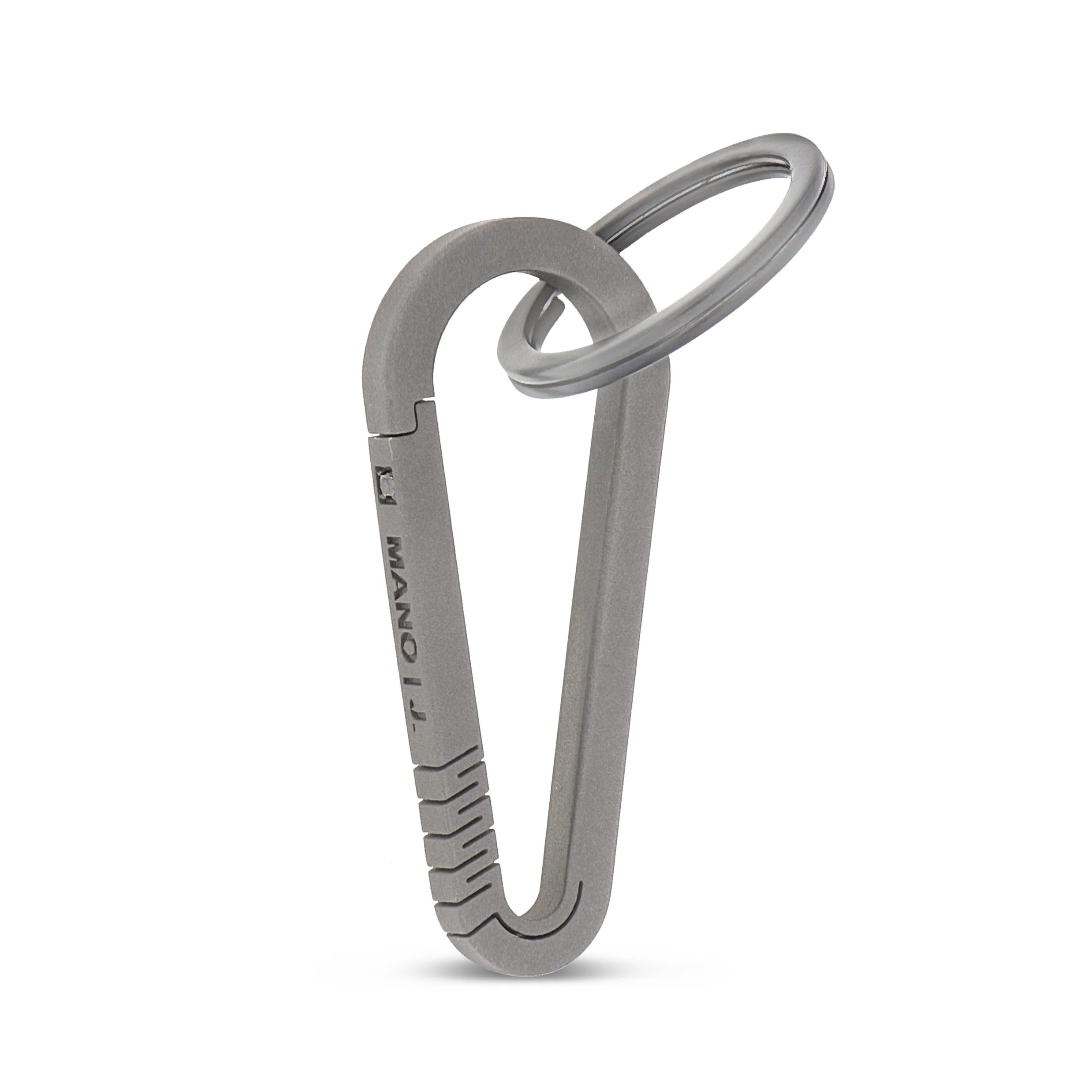 Portachiavi moschettone in titanio e diamante nero, Mano J