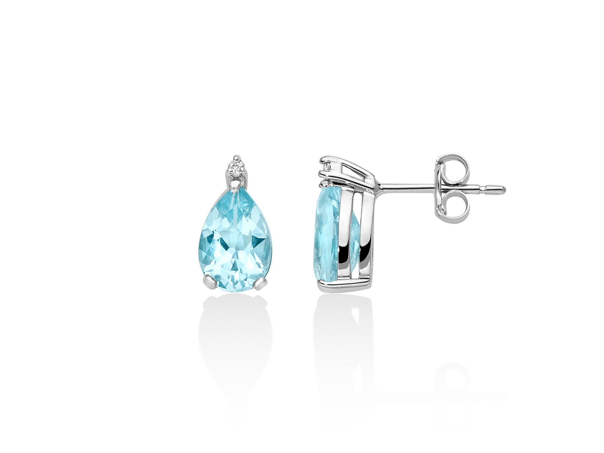 White gold, aquamarine and diamond earrings, Miluna (Copy)