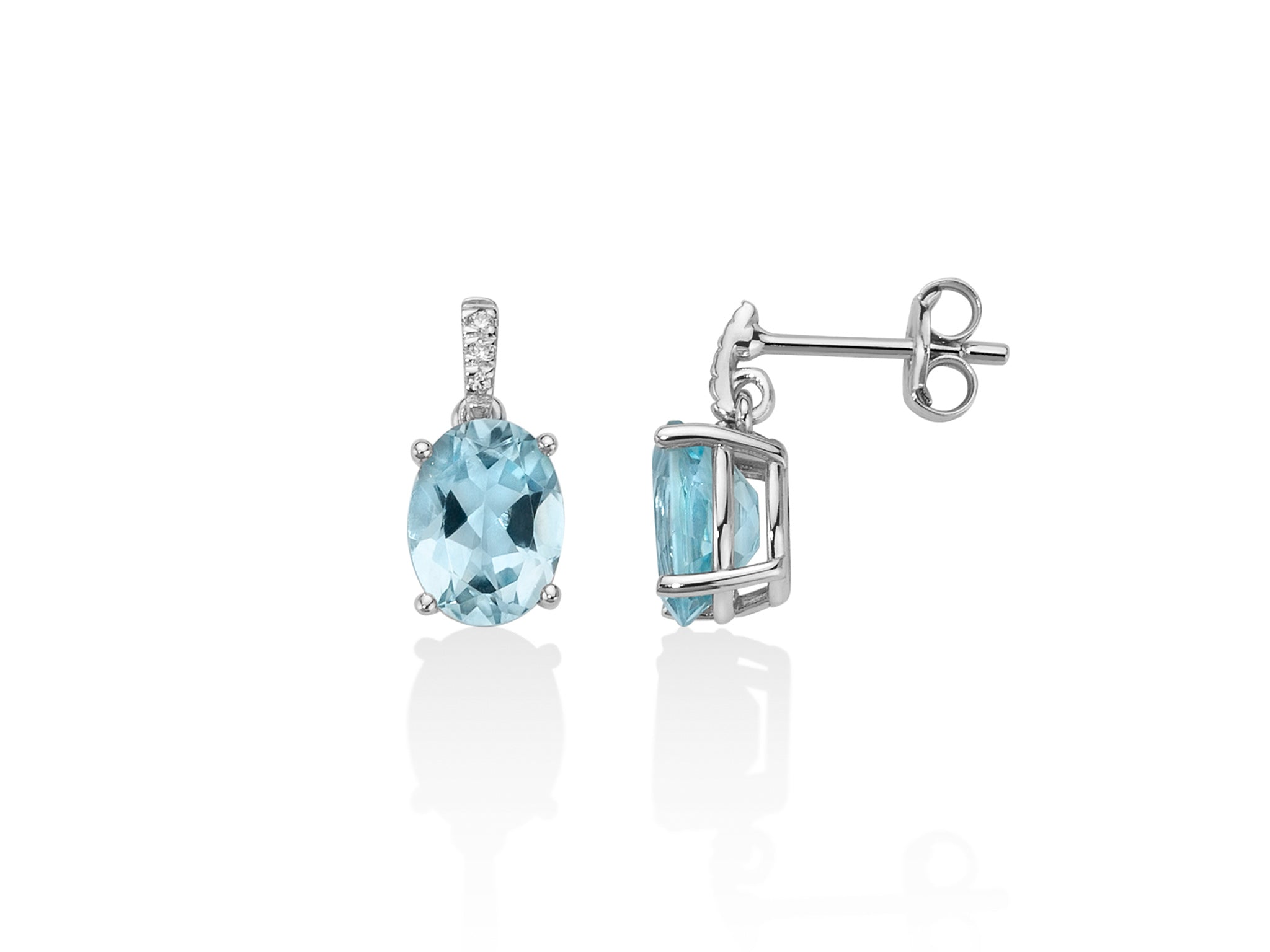 White gold, aquamarine and diamond earrings, Miluna (Copy)