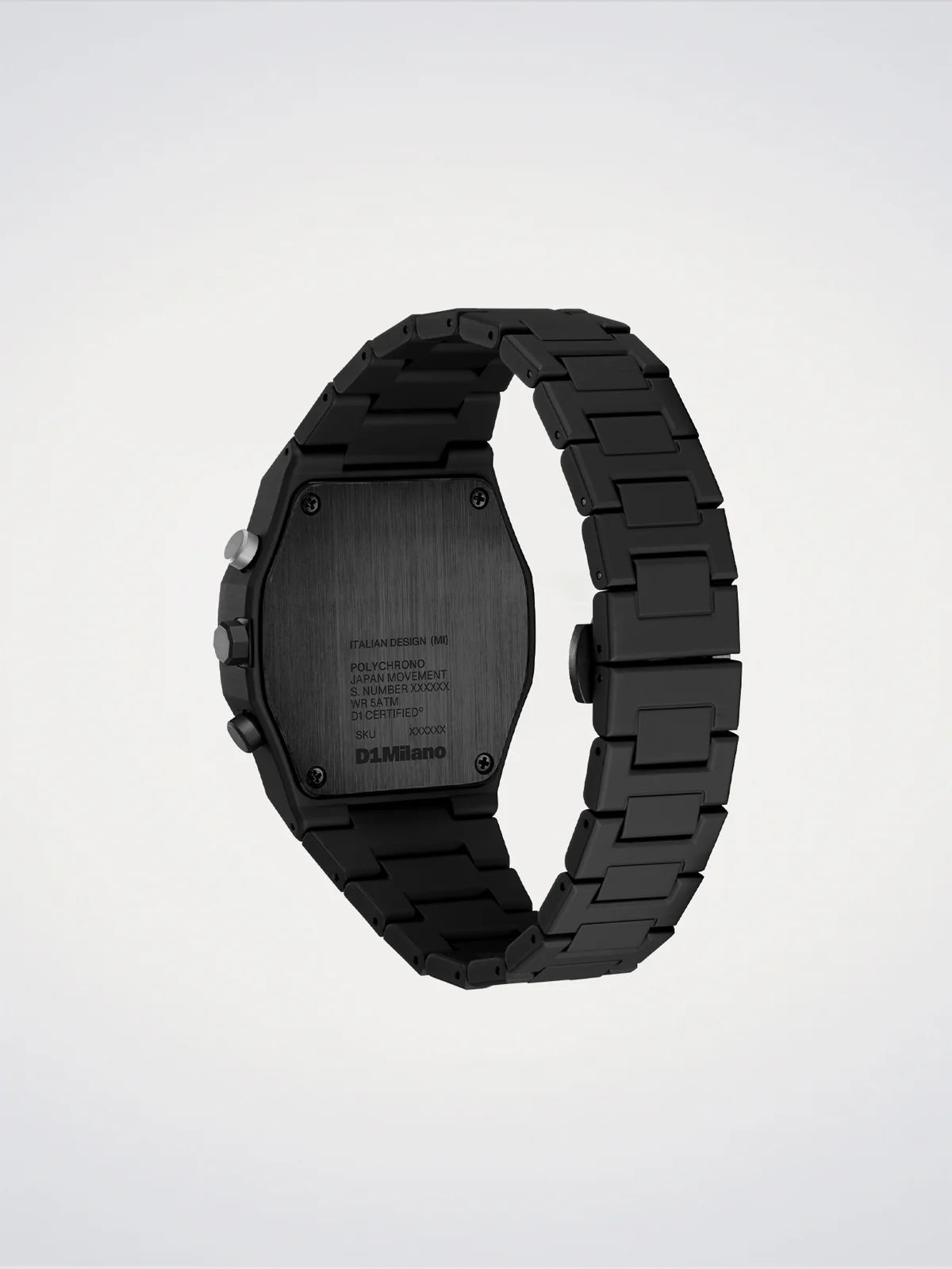 Polychrono-Uhr Kohle Schwarz 40,5 mm, D1 Milano