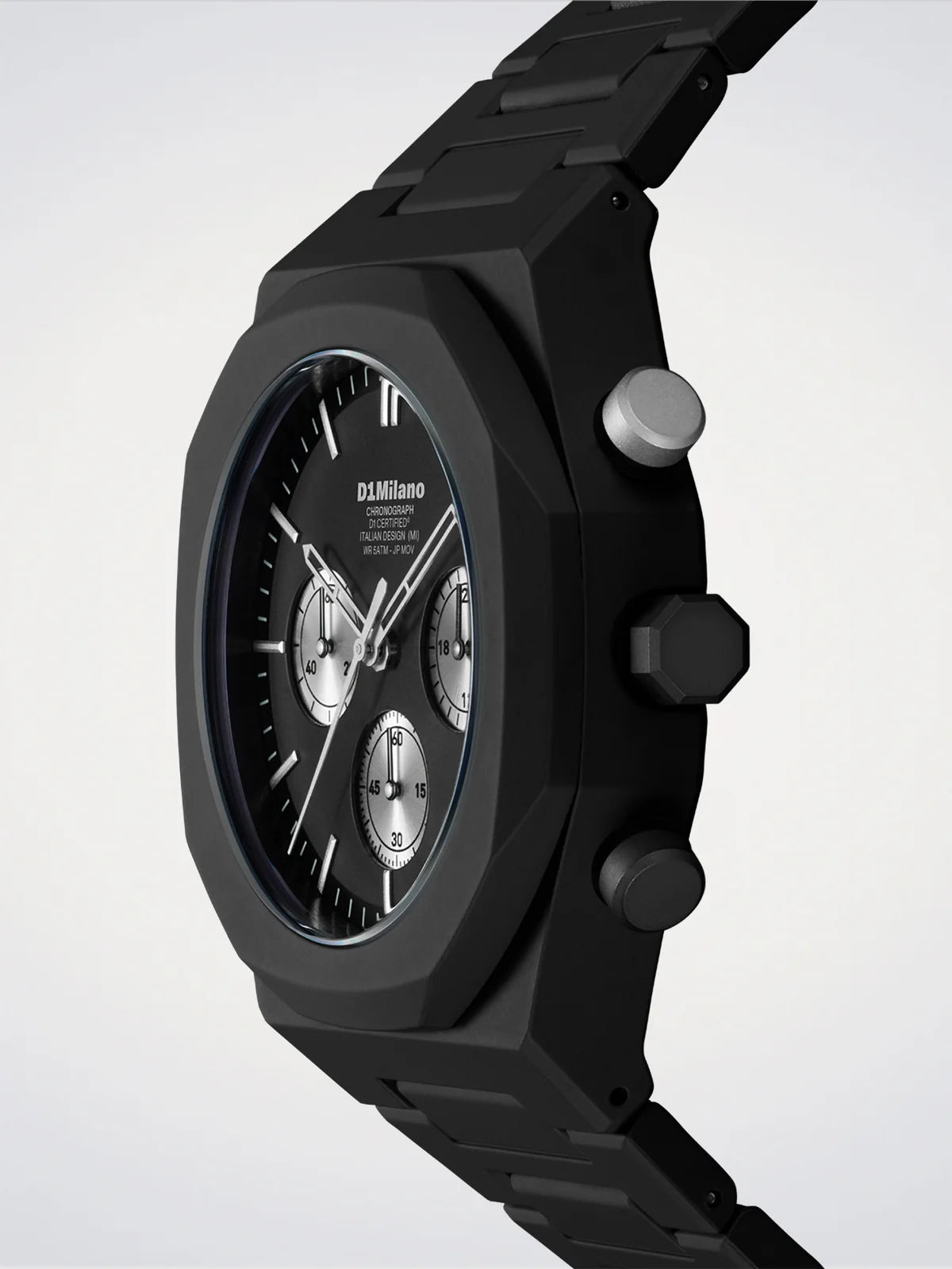 Polychrono-Uhr Kohle Schwarz 40,5 mm, D1 Milano