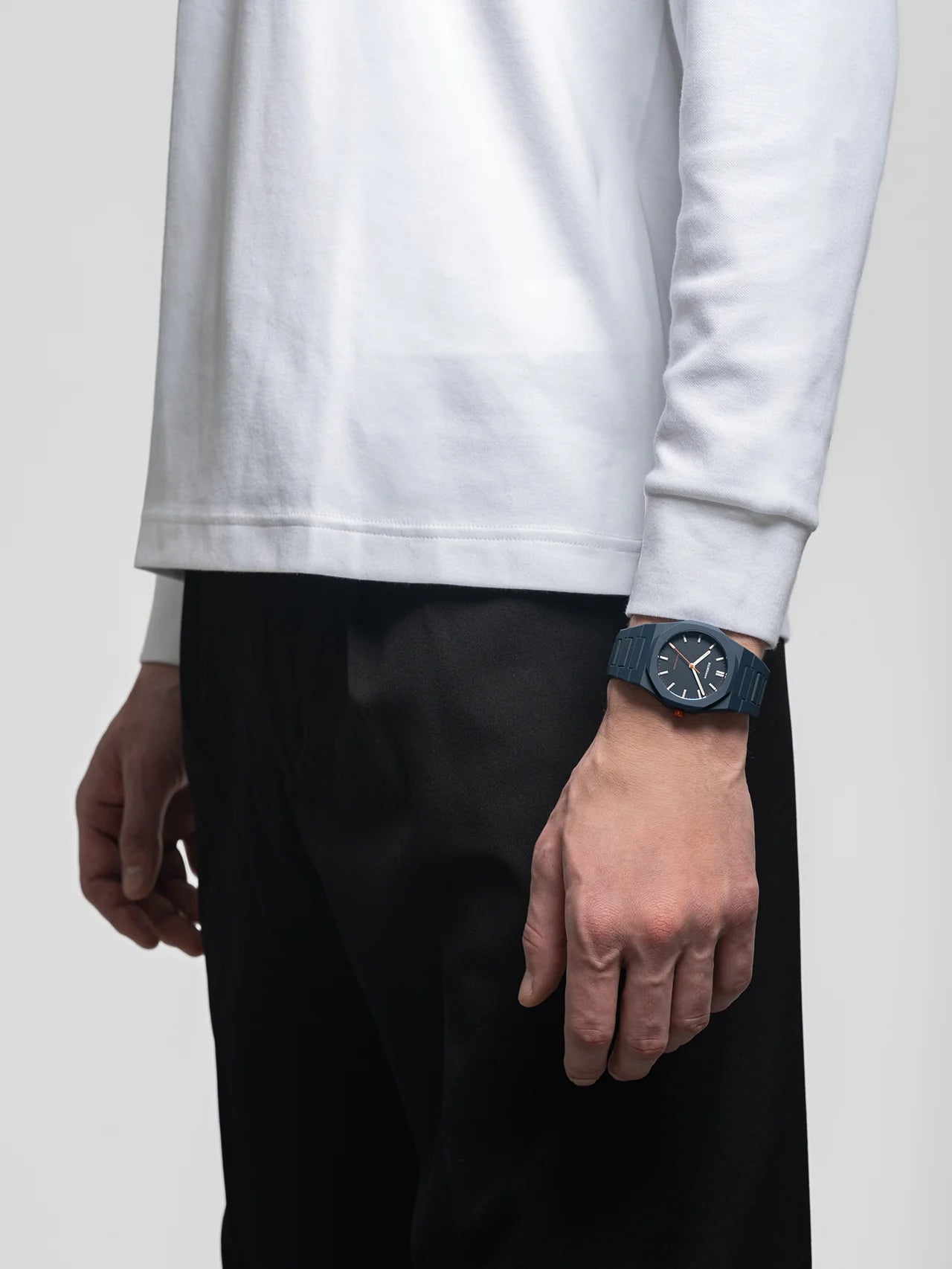 Polycarbon Navy Blue Watch, 40.5 mm, D1 Milano