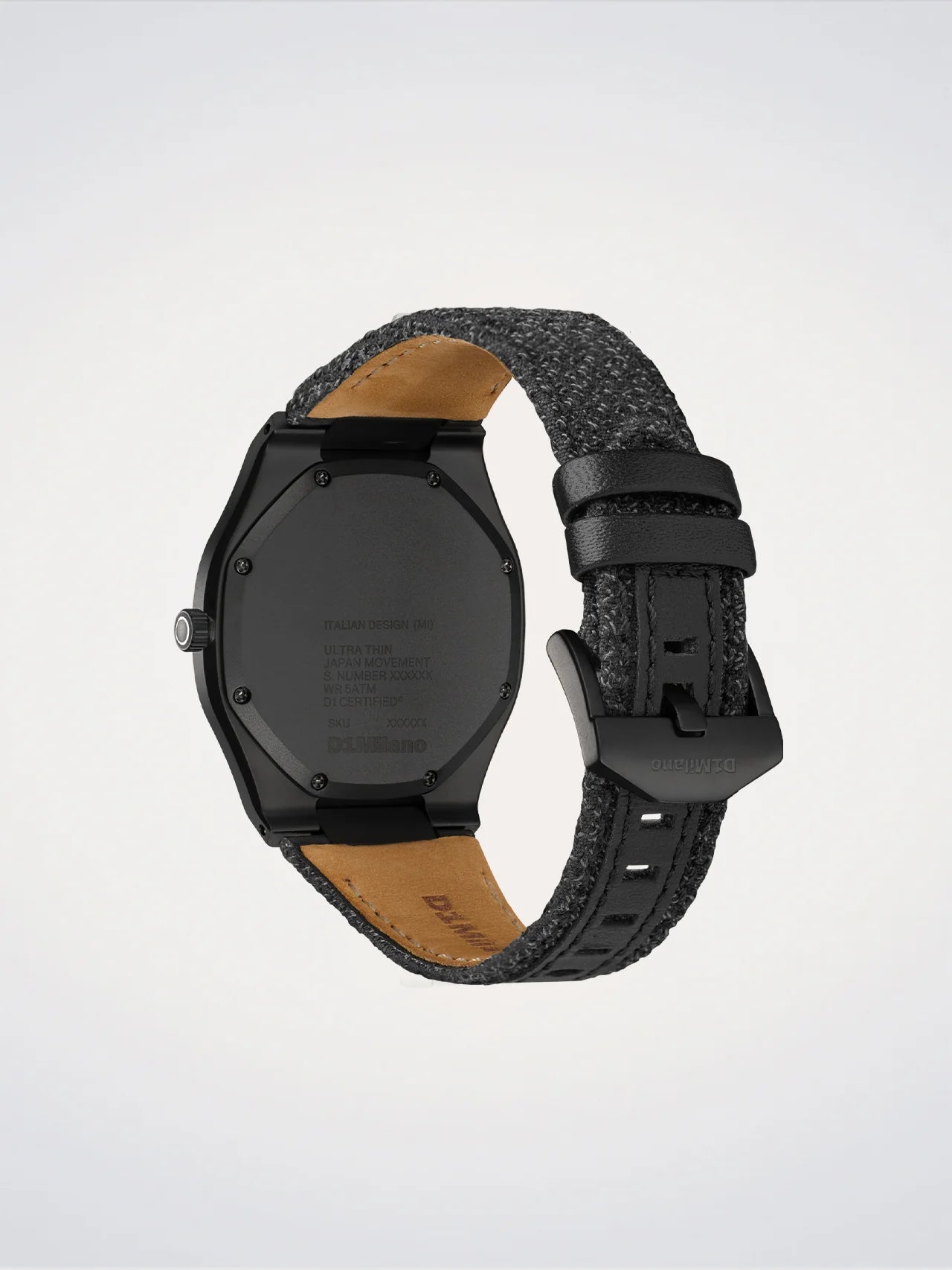 Orologio Ultra Thin, Black Kevlar, 39 mm, D1 Milano