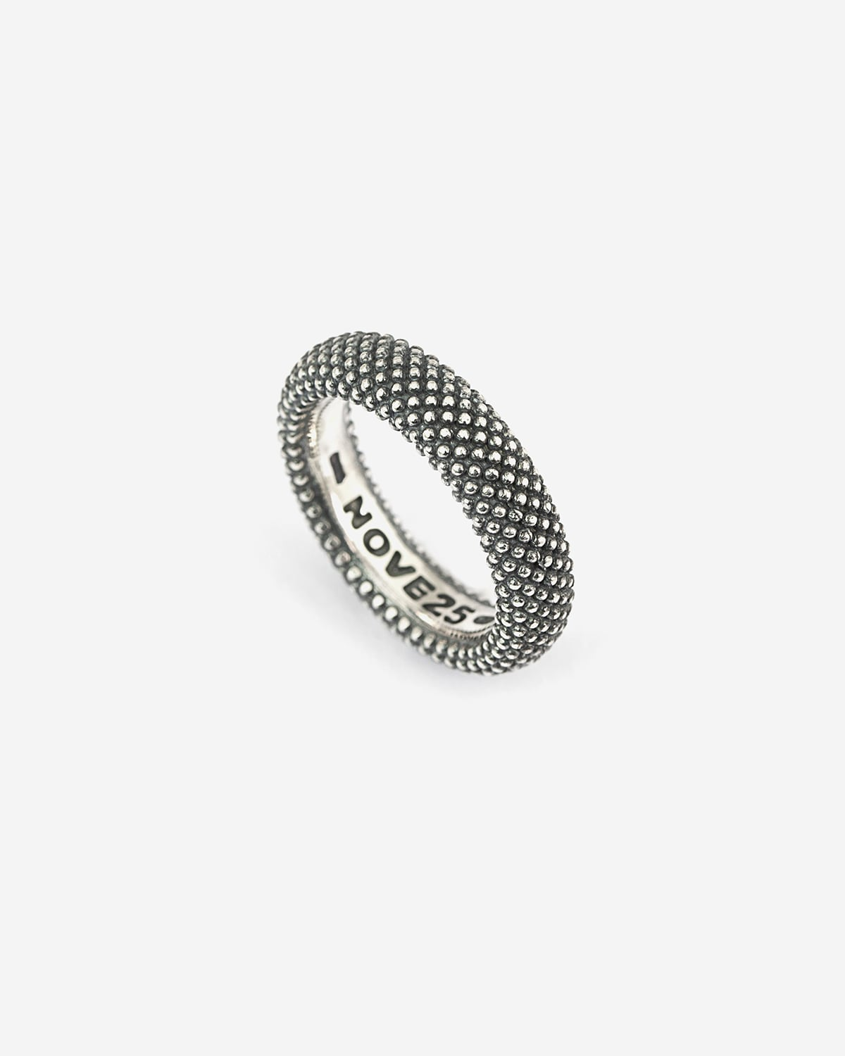 Anello in argento, fede puntinata, Nove25
