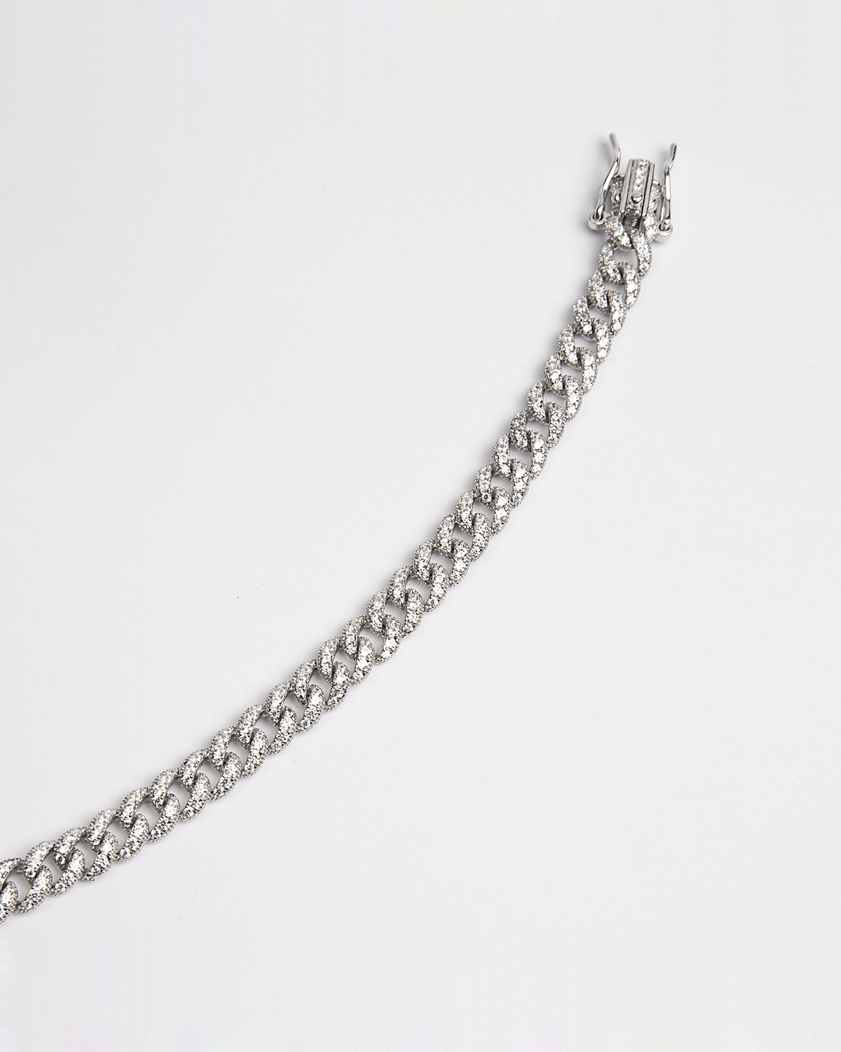Silver bracelet, square curb with thread plate, Nove25