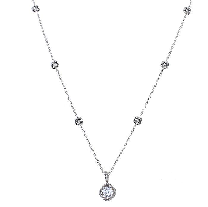 White gold and diamond necklace Bocciolo Full Pavé, Damiani