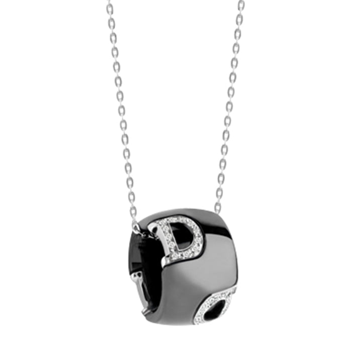 Silver necklace with ivory enamel and diamond Gomitolo 925, Damiani
