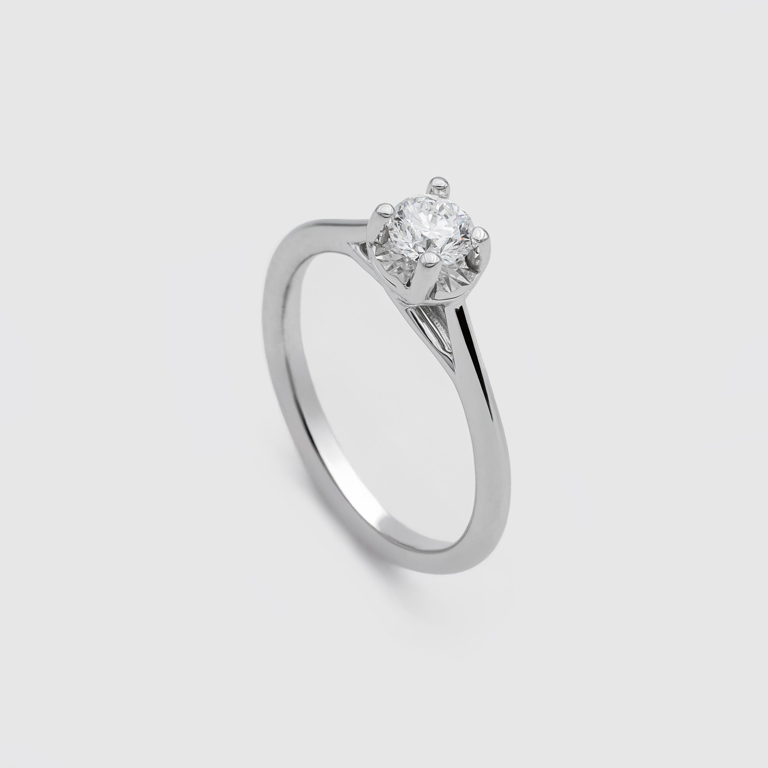 Anello solitario Icon in oro bianco e diamante ct. 0,40 Ferro Atelier
