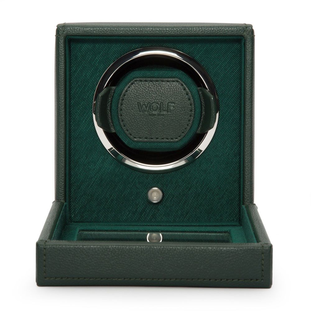 Cub carica orologi singolo con coperchio - Verde, Wolf 1834
