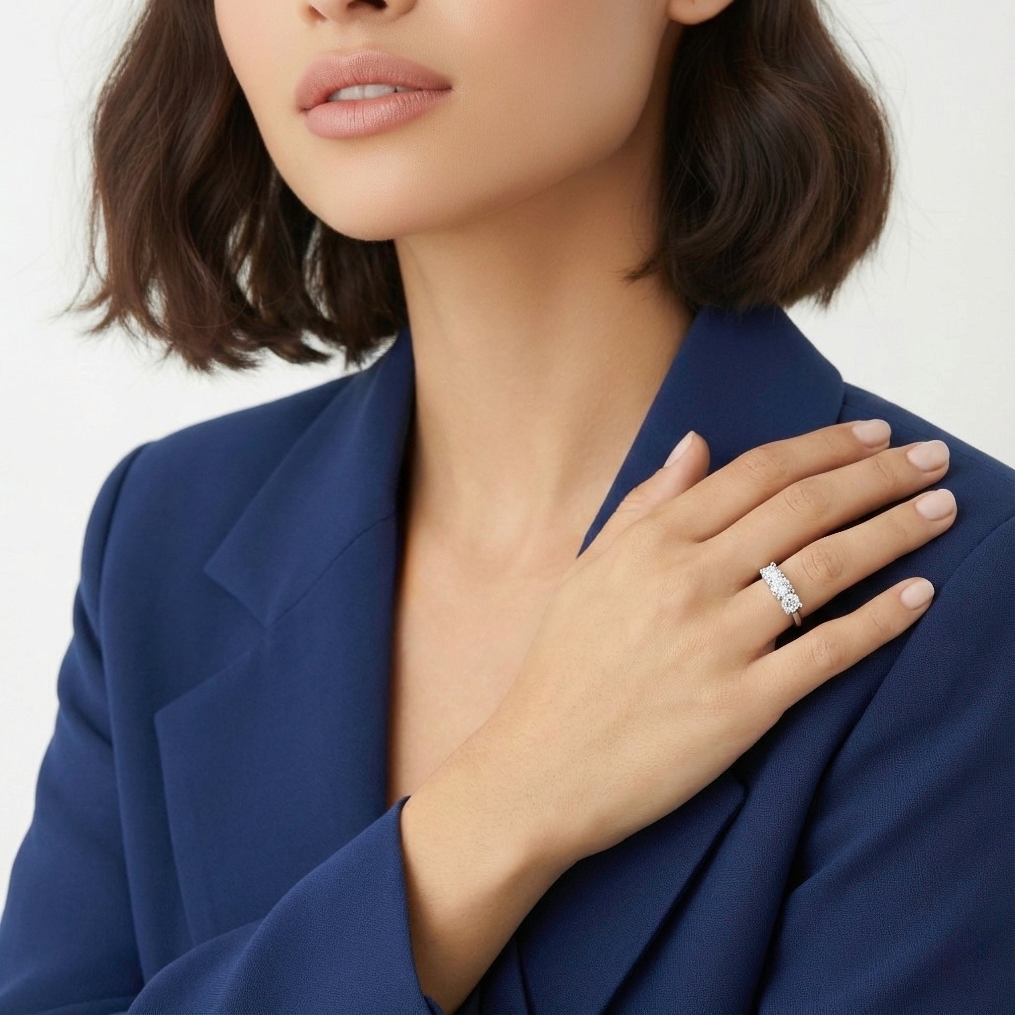 Anello trilogy Twist of Love in oro bianco e diamanti ct. 0,60 Ferro Atelier