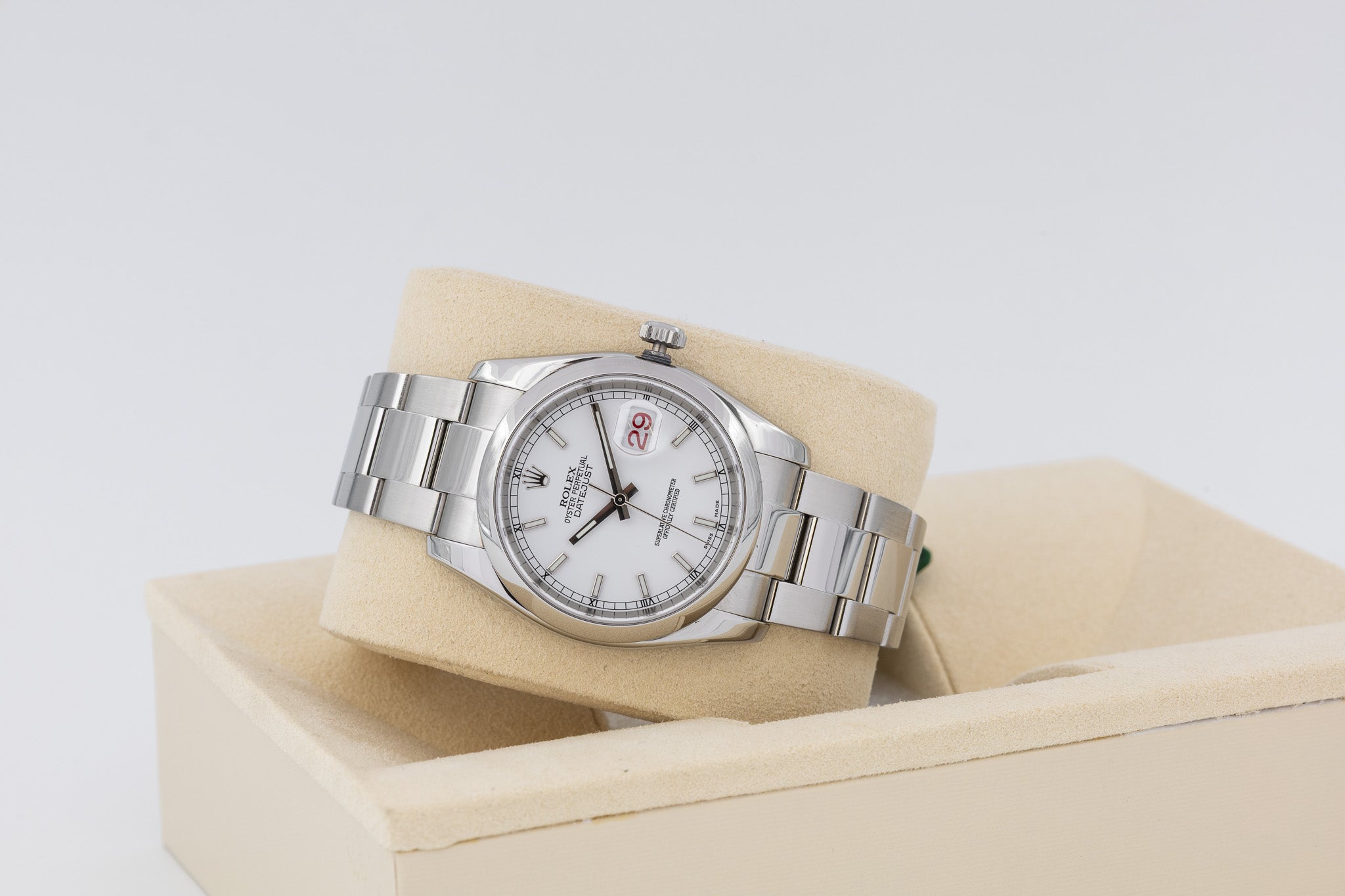 Rolex Datejust 116200 quadrante bianco "Roulette" del 2007