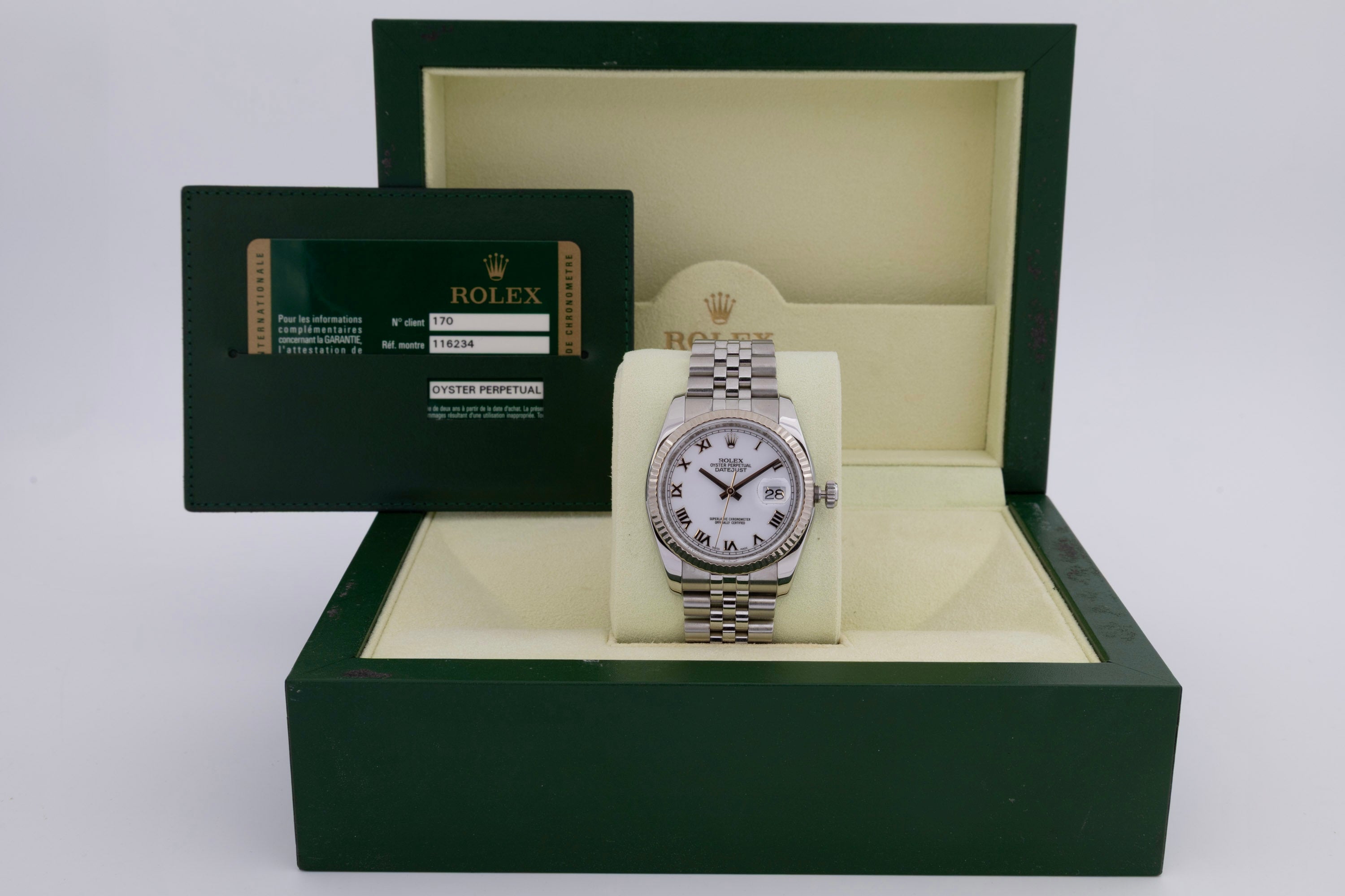Rolex Datejust 116234 quadrante Bianco Romani del 2009