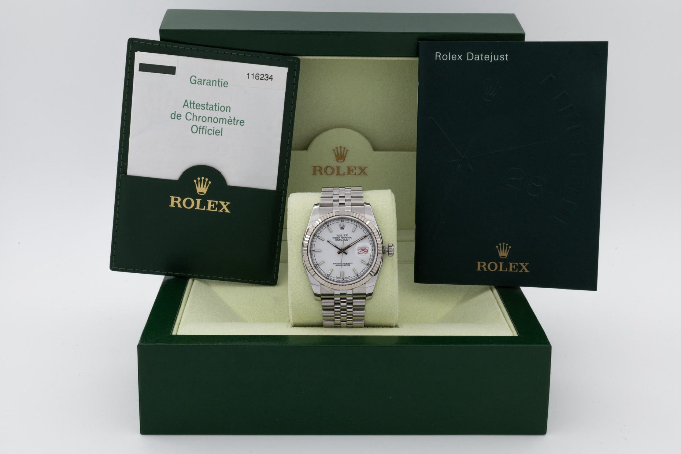 Rolex Datejust 116234 quadrante bianco Roulette del 2007