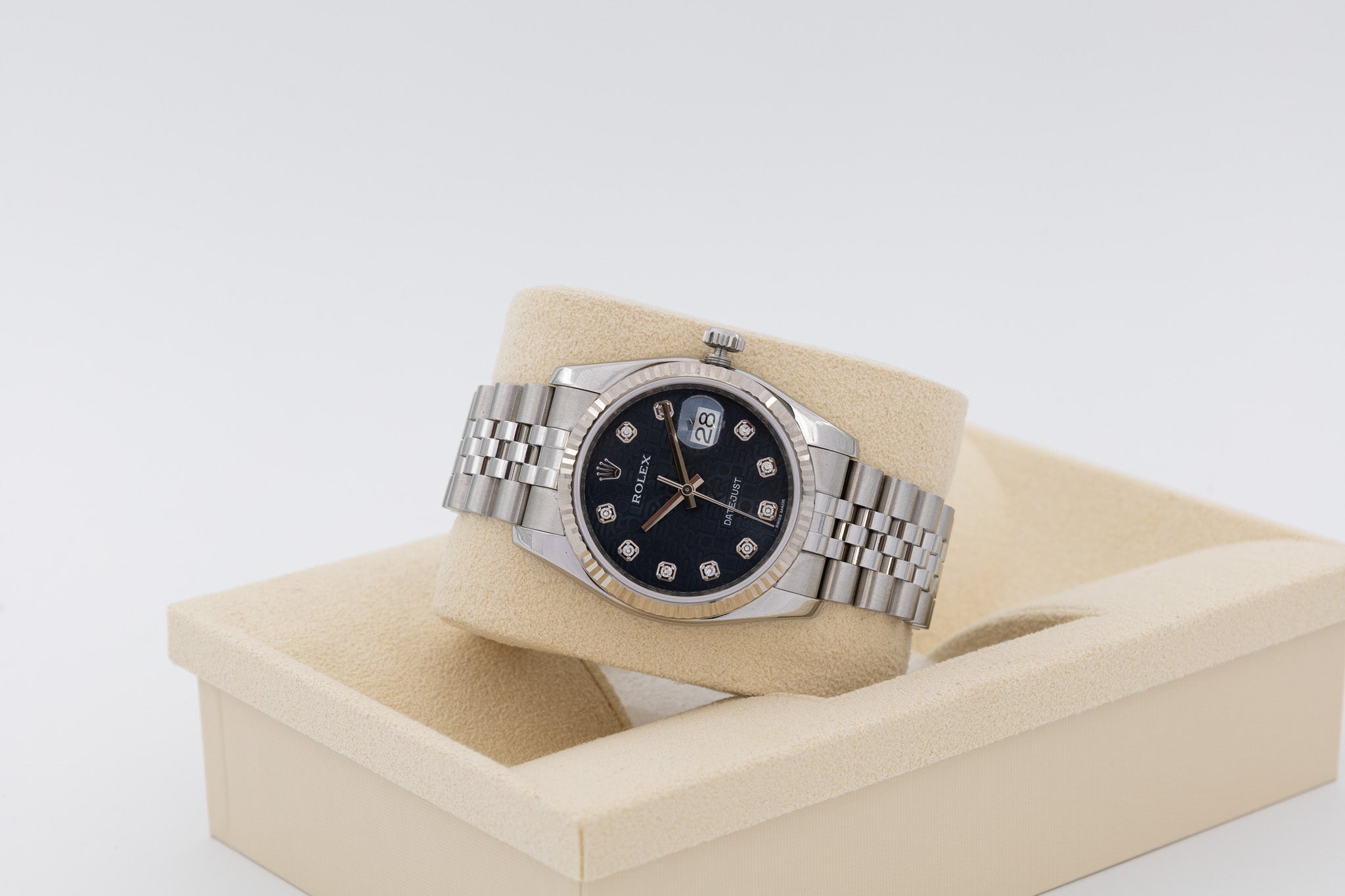 Rolex Datejust 116234 quadrante Anniversario Blu e diamanti del 2012