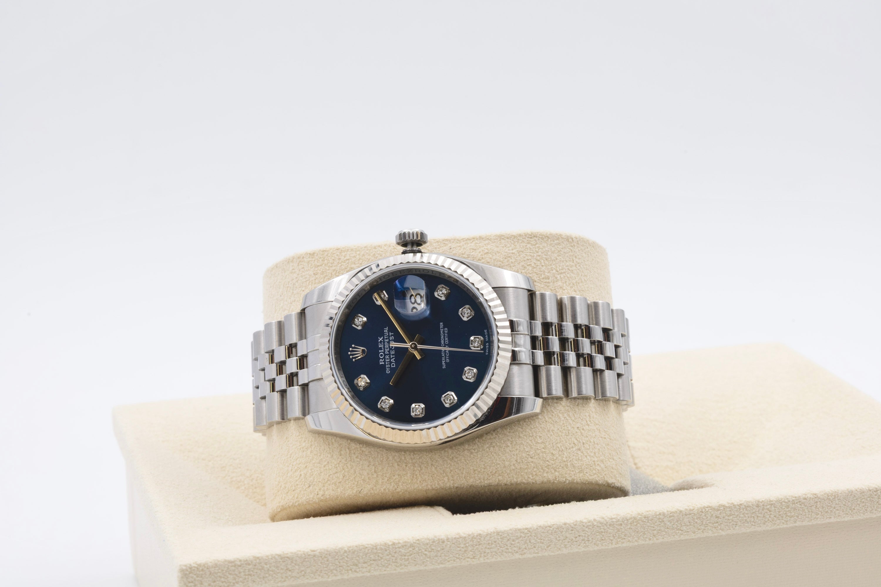 Rolex Datejust 116234 Zifferblatt Blau Roulette aus dem Jahr 2013