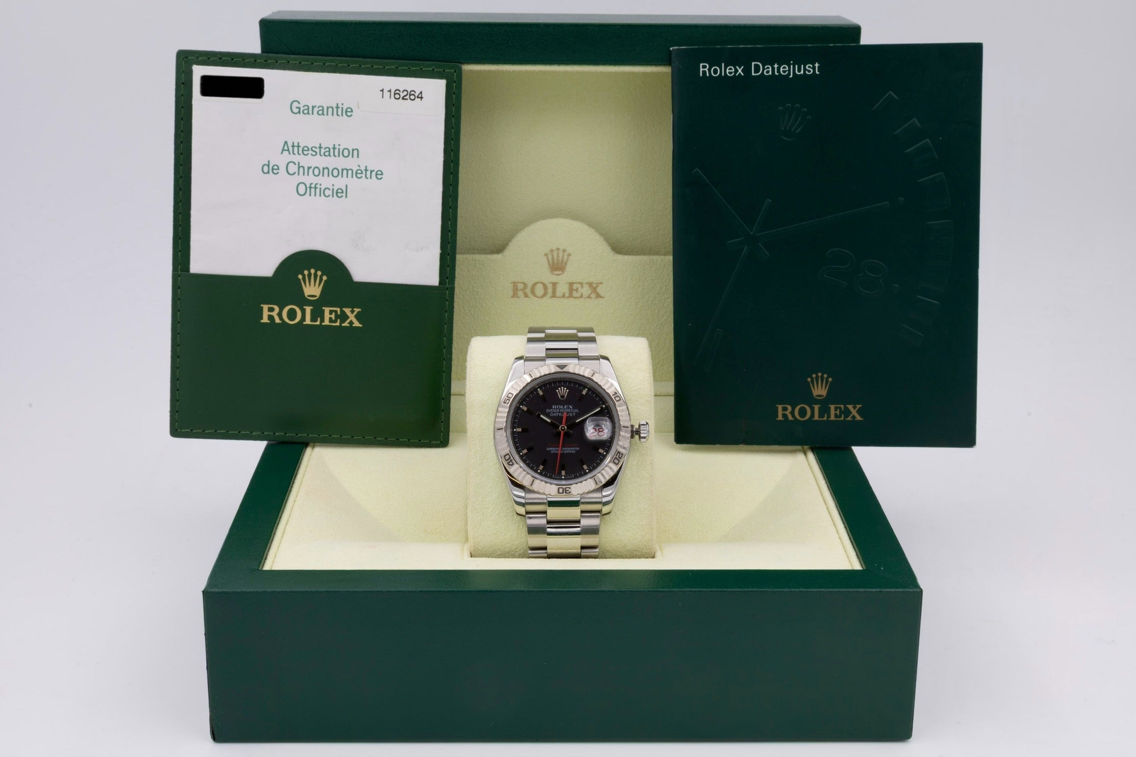 Rolex Turn-O-Graph 116264 quadrante Nero del 2005