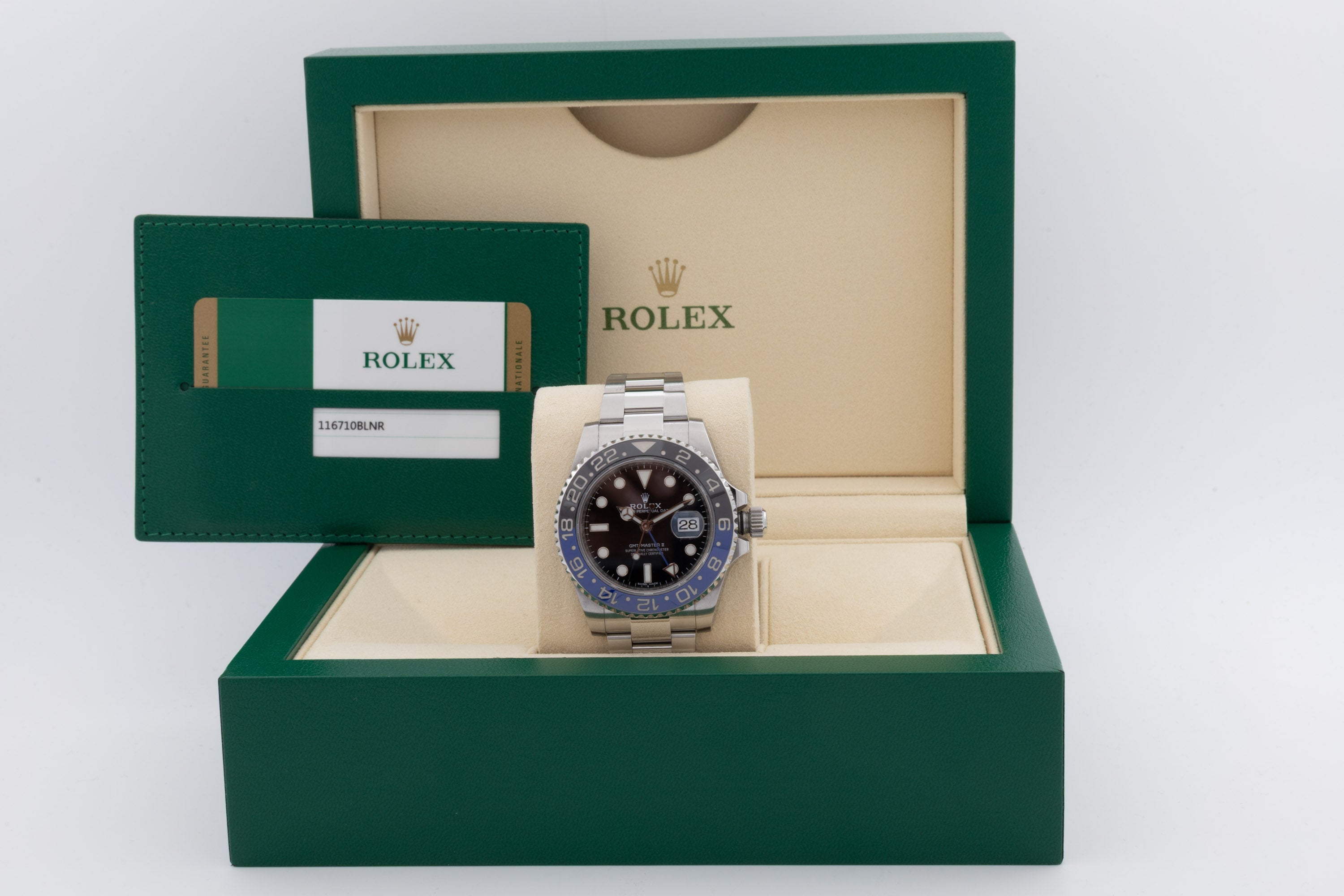 Rolex GMT-Master II 116710BLNR Batman Bucherer + service Rolex del 2016