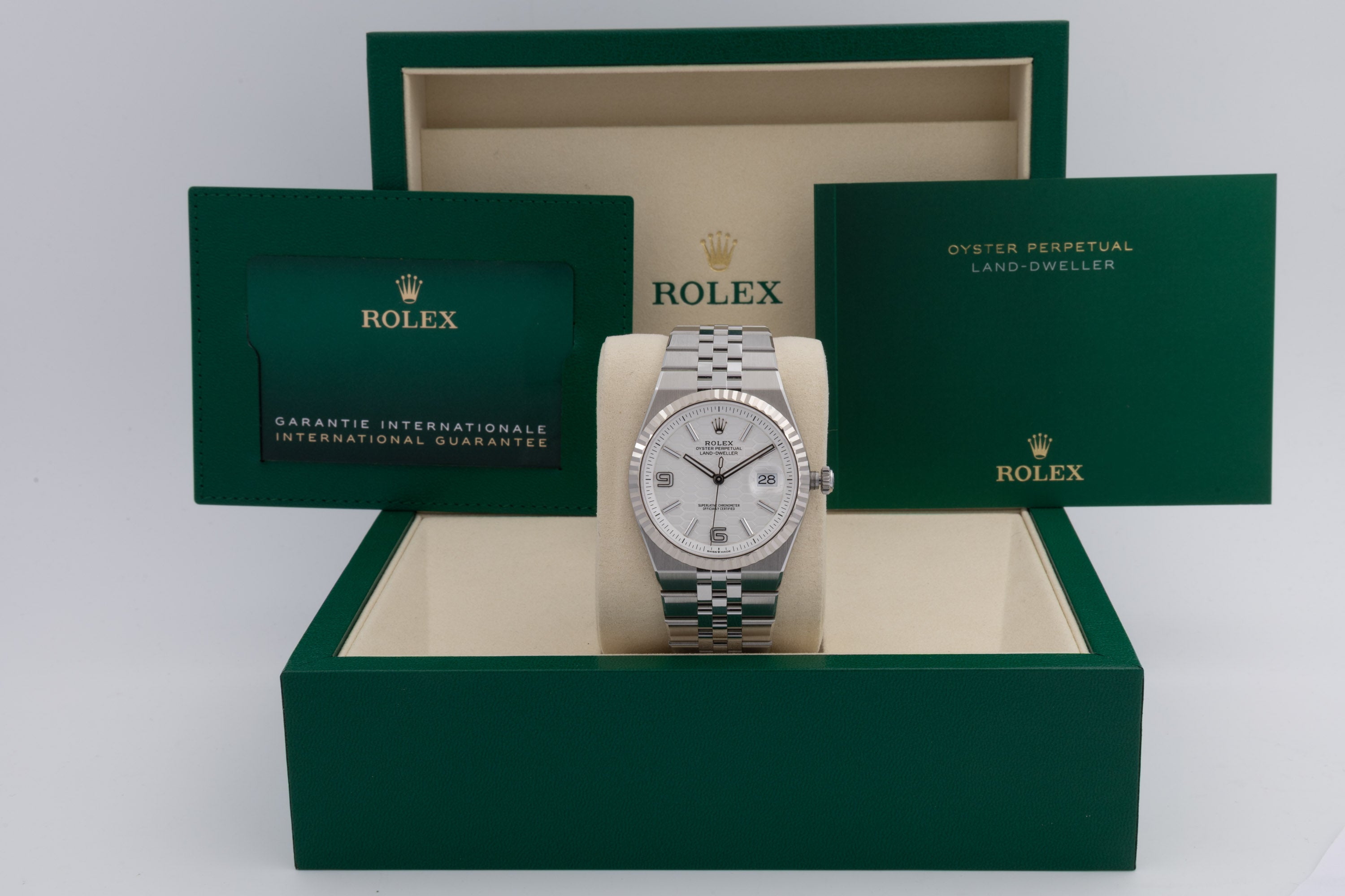 Rolex Land-Dweller 127334 quadrante Honeycomb 40mm New 2025