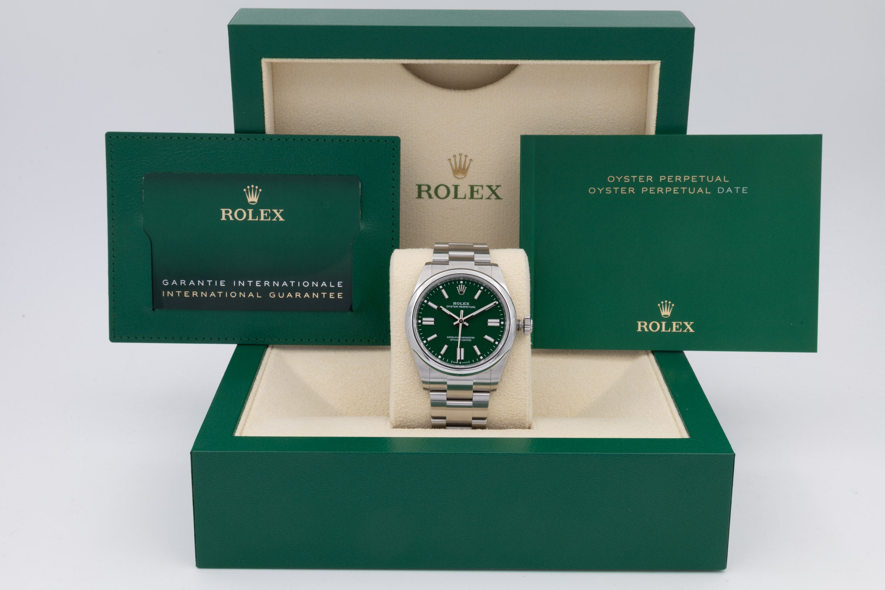 Rolex Oyster Perpetual 124300 silver soleil dial from 2024
