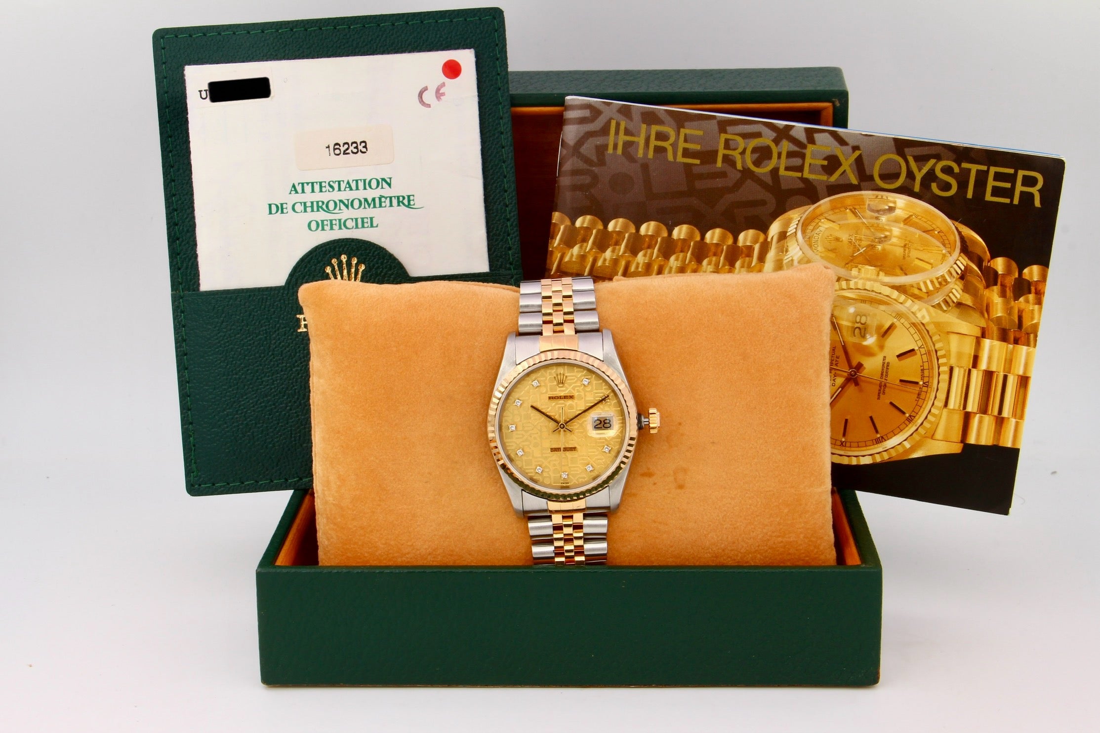 Rolex Datejust 16233 quadrante anniversario e diamanti del 2000