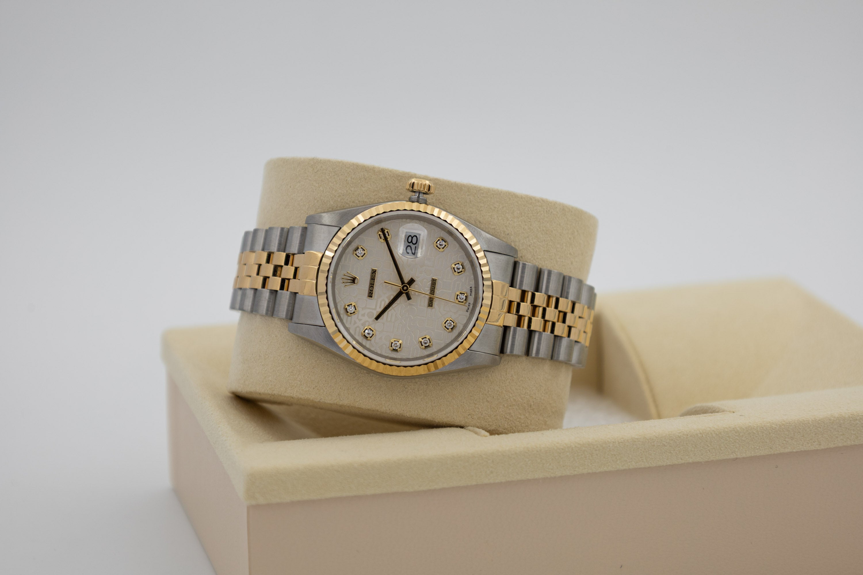 Rolex Datejust 16233G quadrante Silver Anniversario con diamanti del 2002