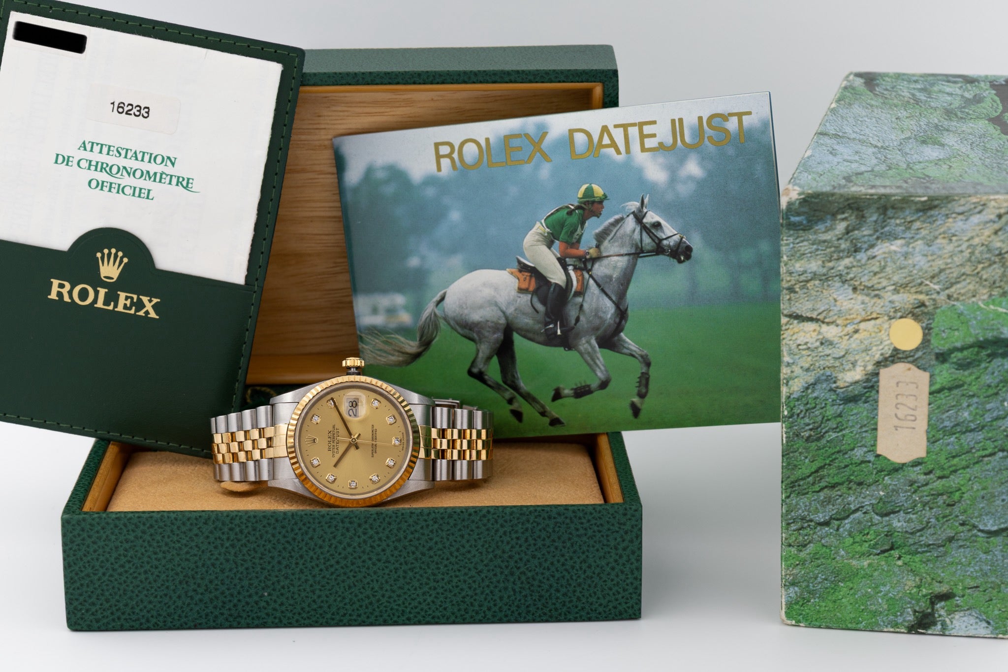 Rolex Datejust 16233 quadrante champagne e diamanti del 2001